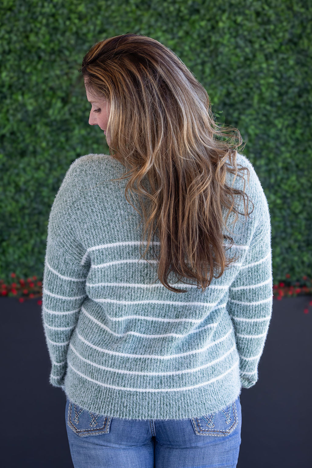IN STOCK Cozy Striped Sweater - Green