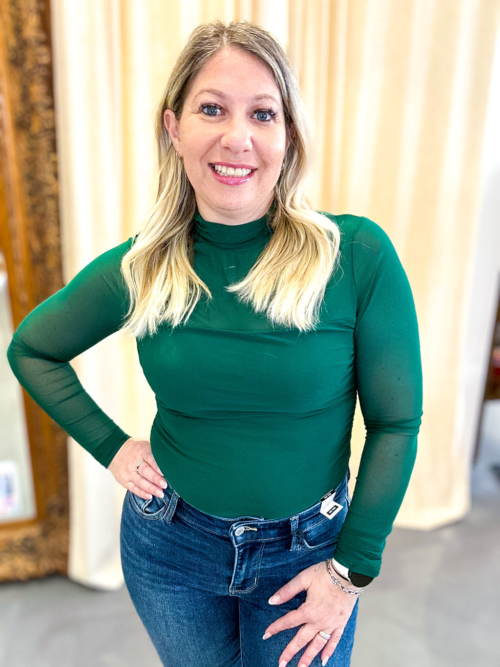 Calm & Collected Mock Neck Long Sleeve Top