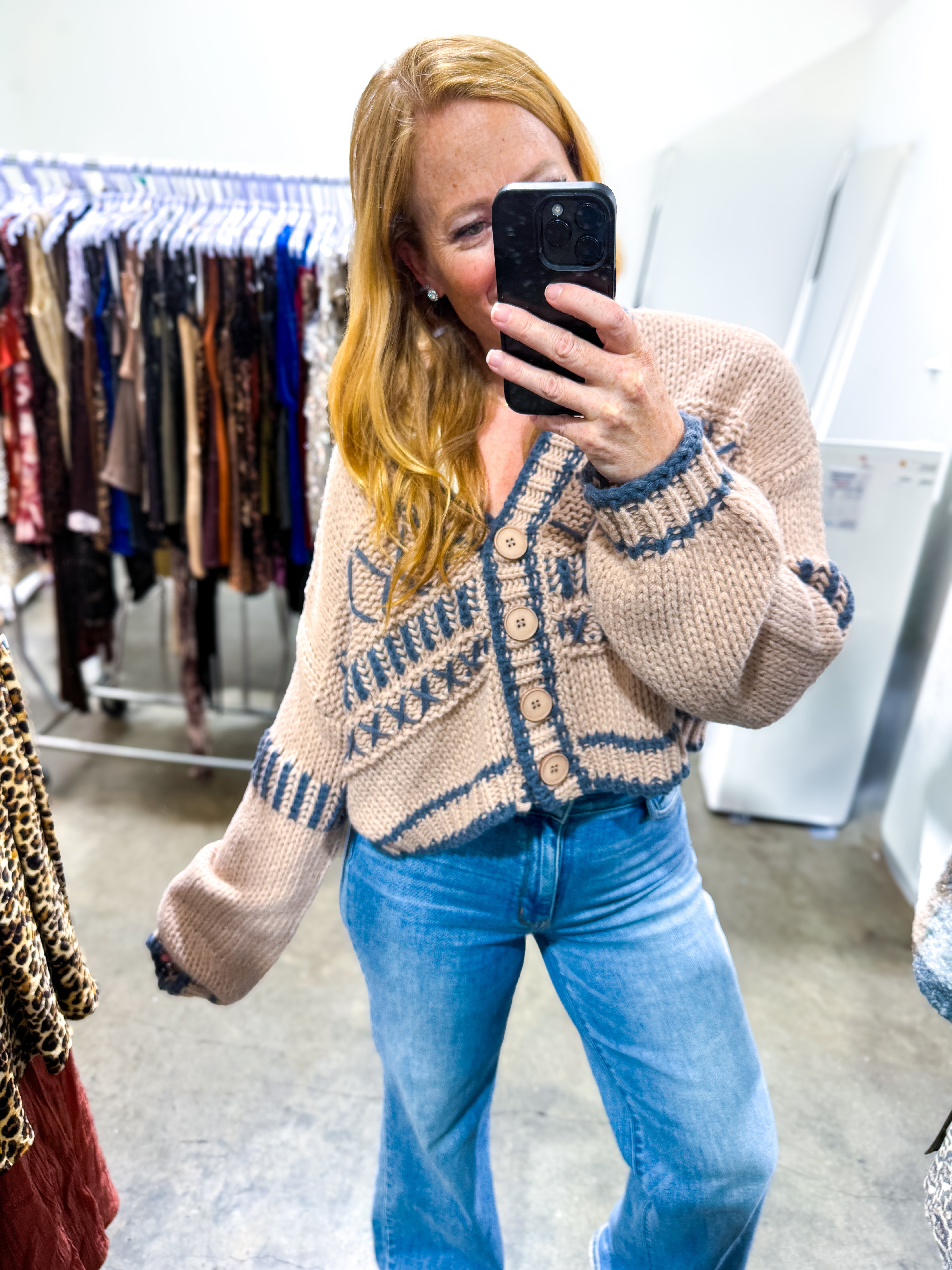 Golden Chunky Oversized Button Cardi *Pre-Order*