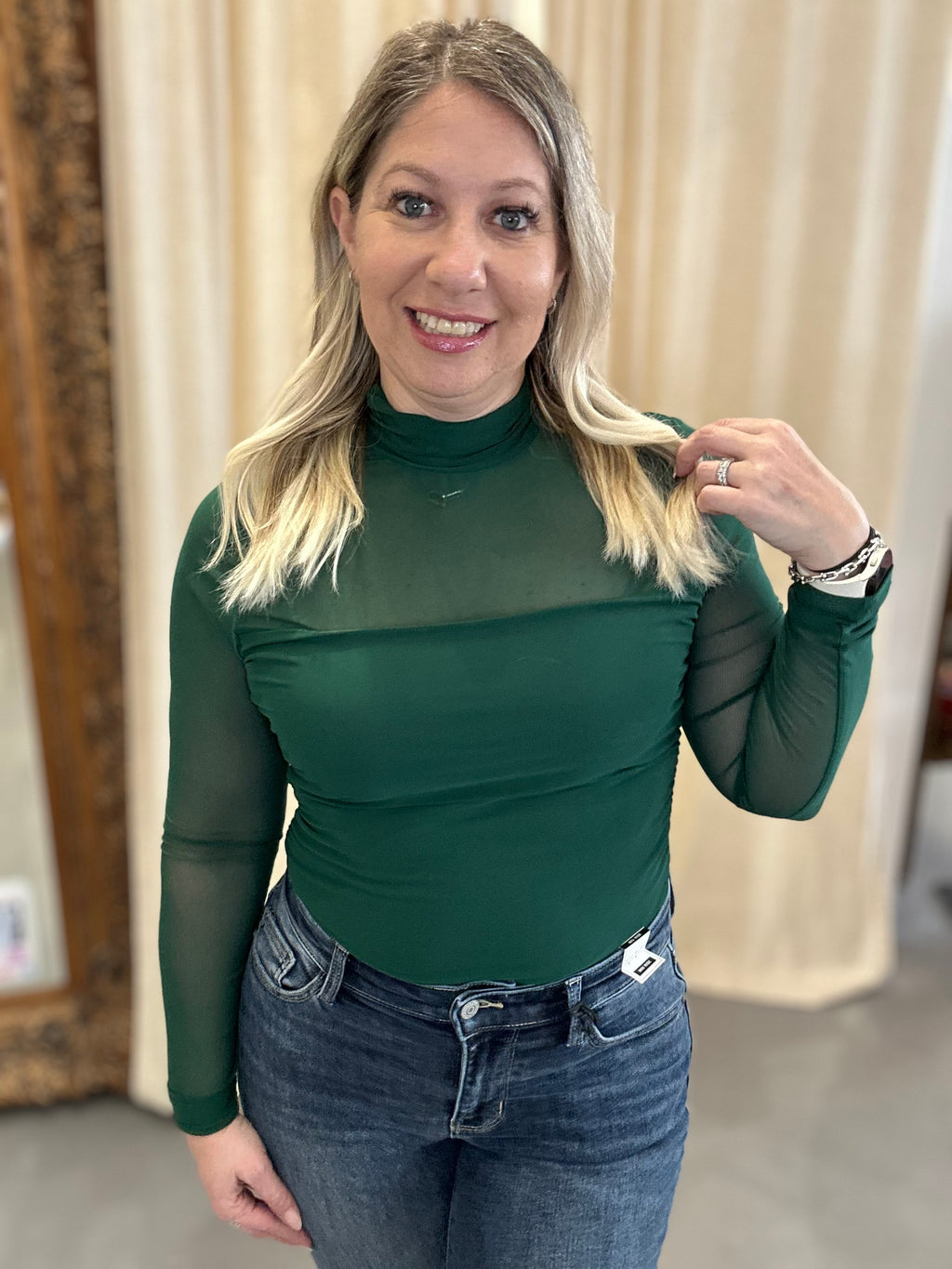 Calm & Collected Mock Neck Long Sleeve Top