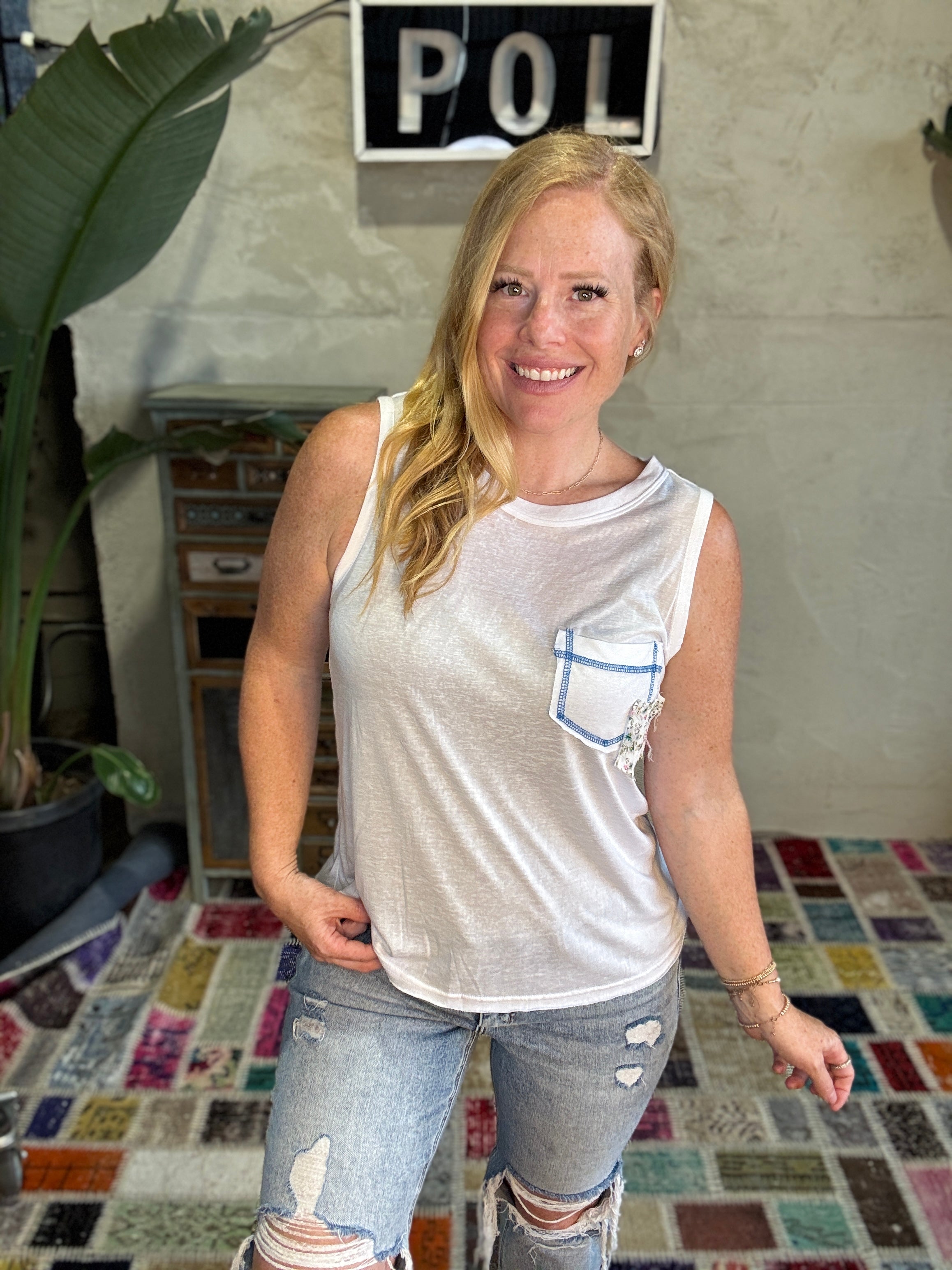 Pocket Accent Tank in 3 Colors - POL LA Live