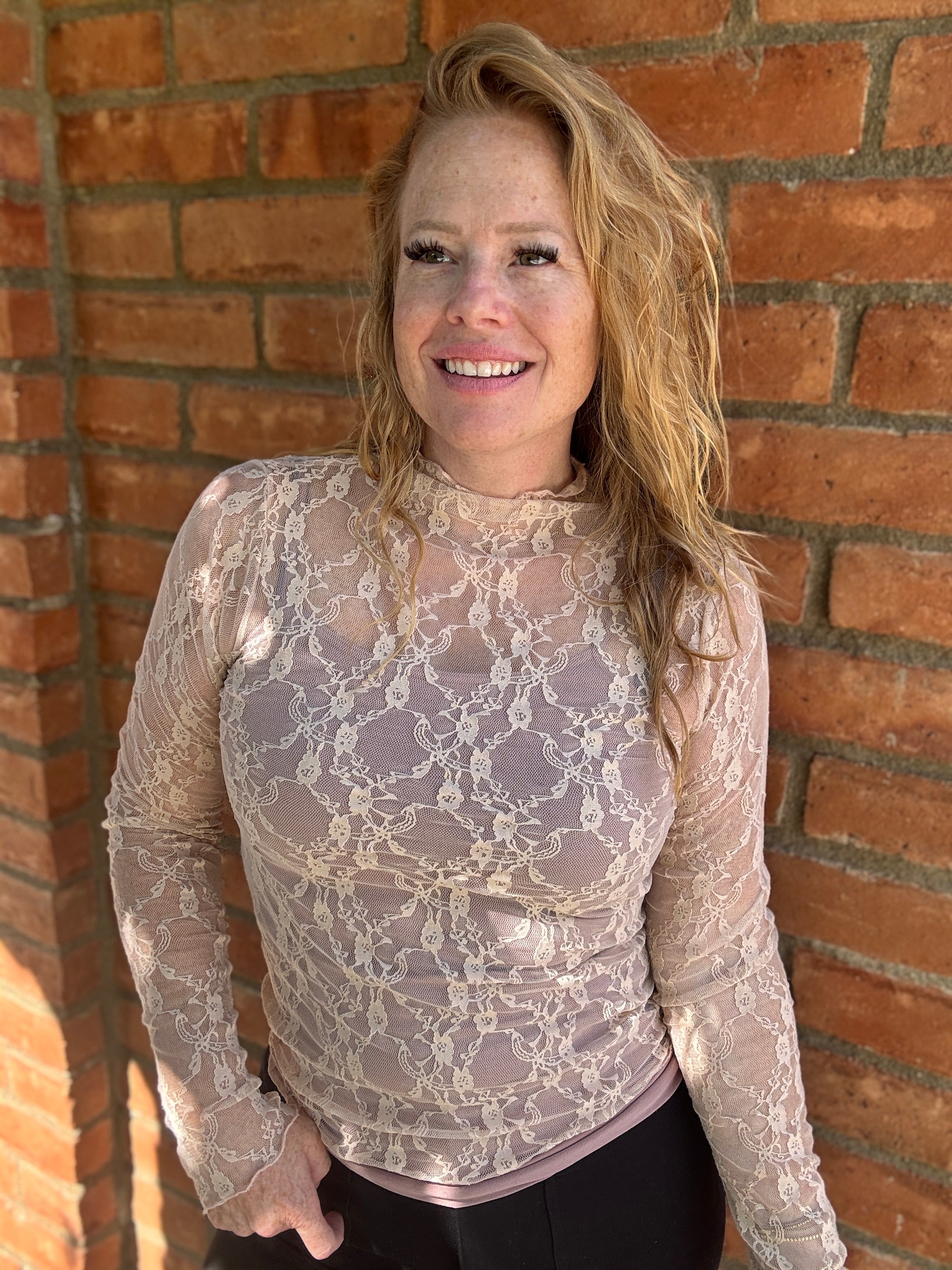Long SLeeve Floral Lace Top by Sew In Love