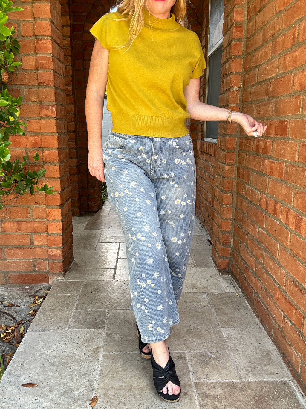 Wide Leg Floral Jeans by Sew In Love