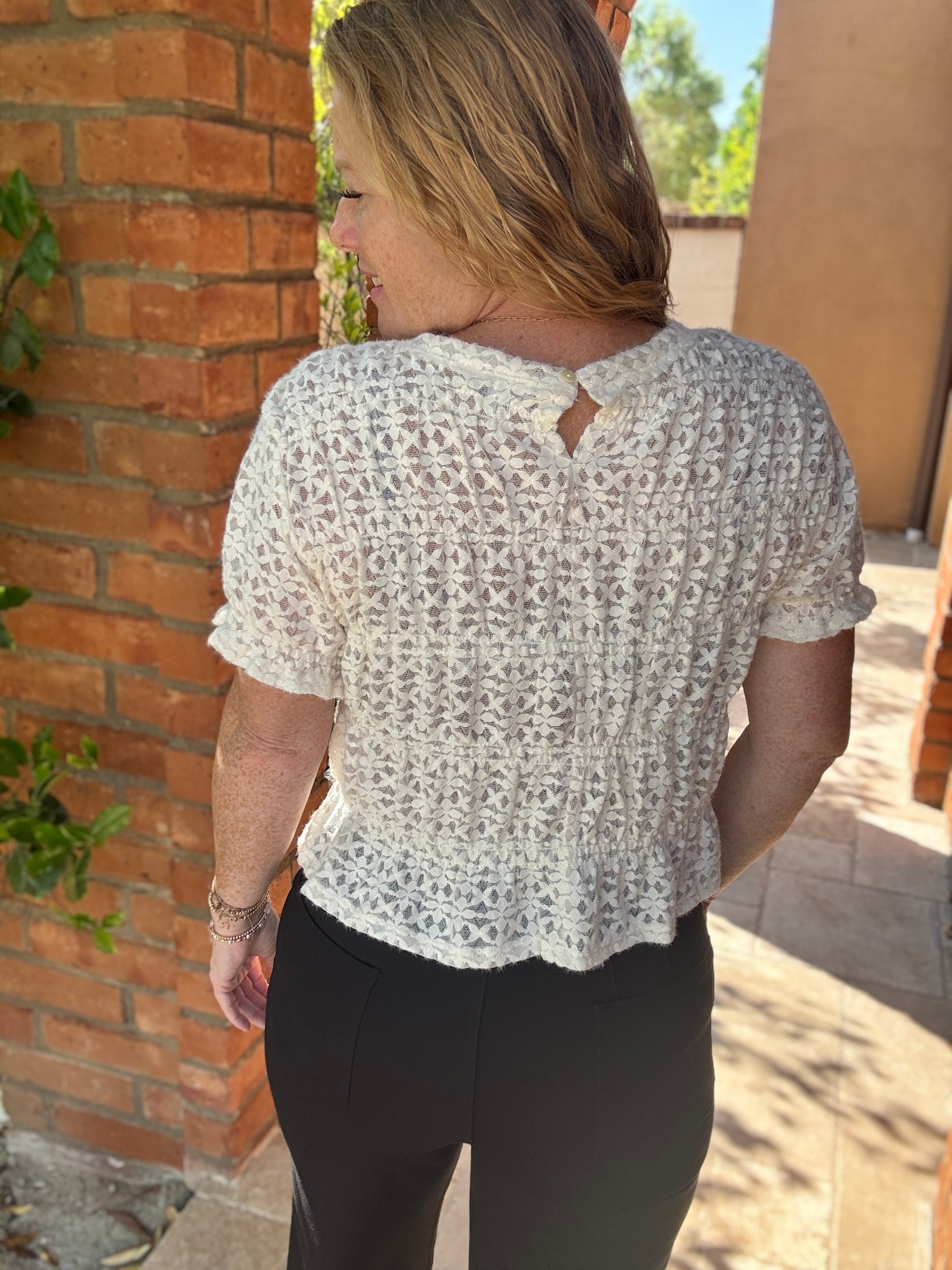 Sheer pattern Top by White Birch
