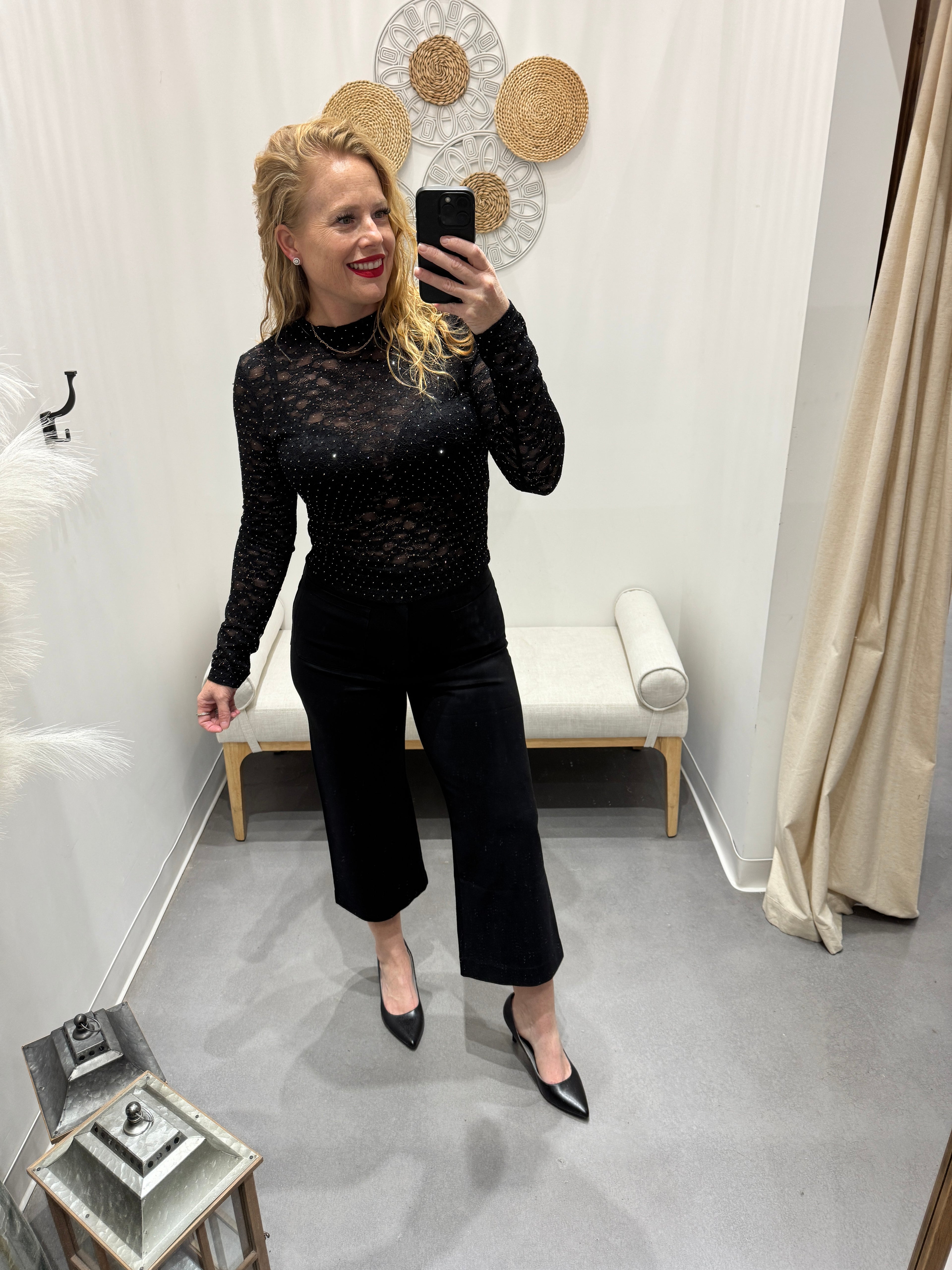 All That Jazz Sparkle Mesh Top