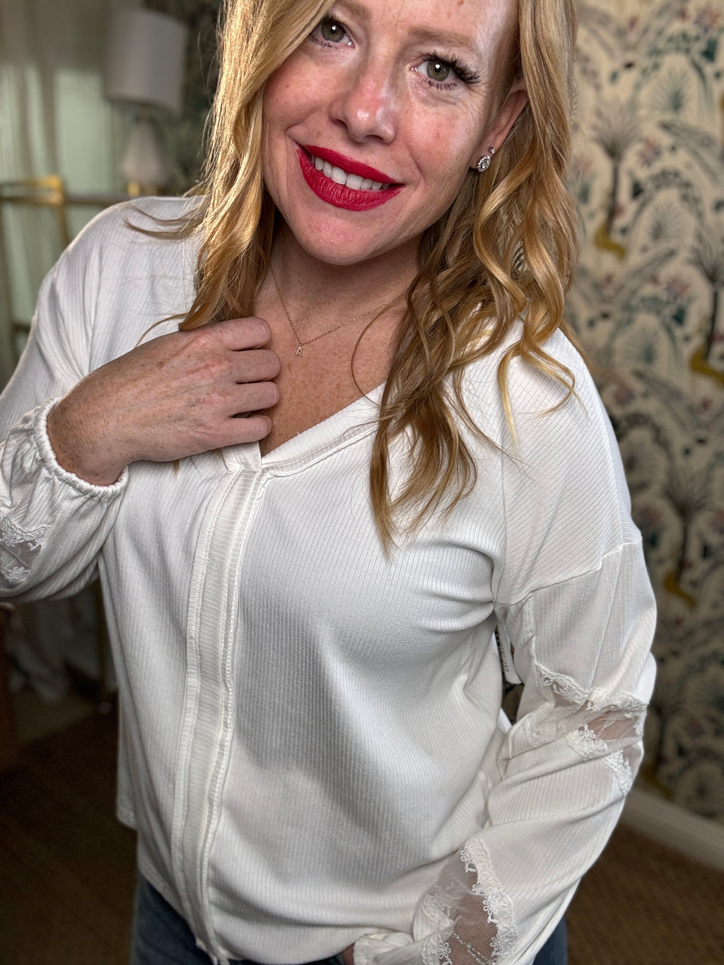 Double Take V-Neck Dropped Shoulder Blouse