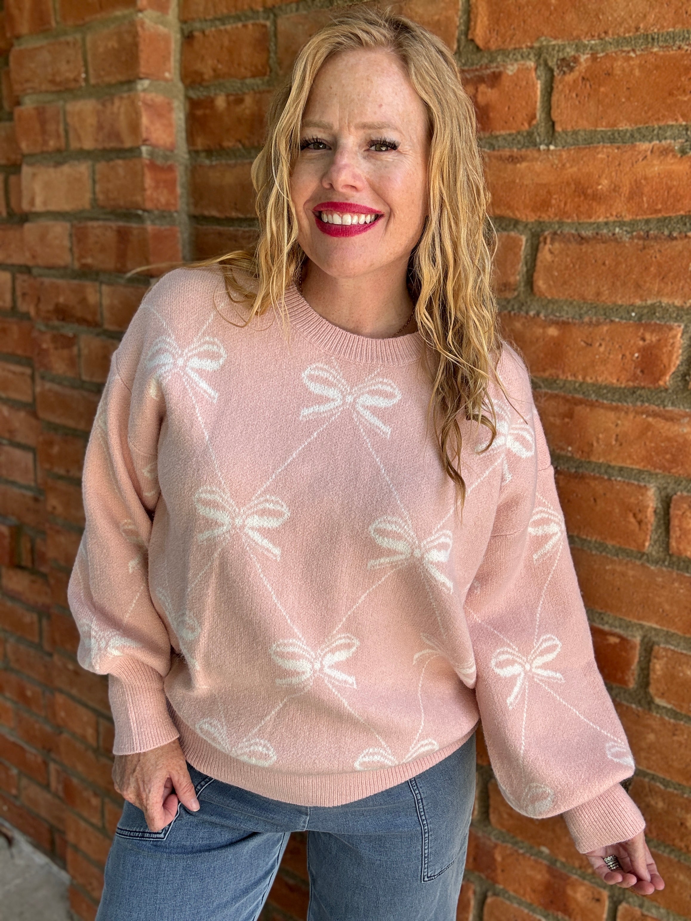 Crewneck Bows Sweater by Sew In Love