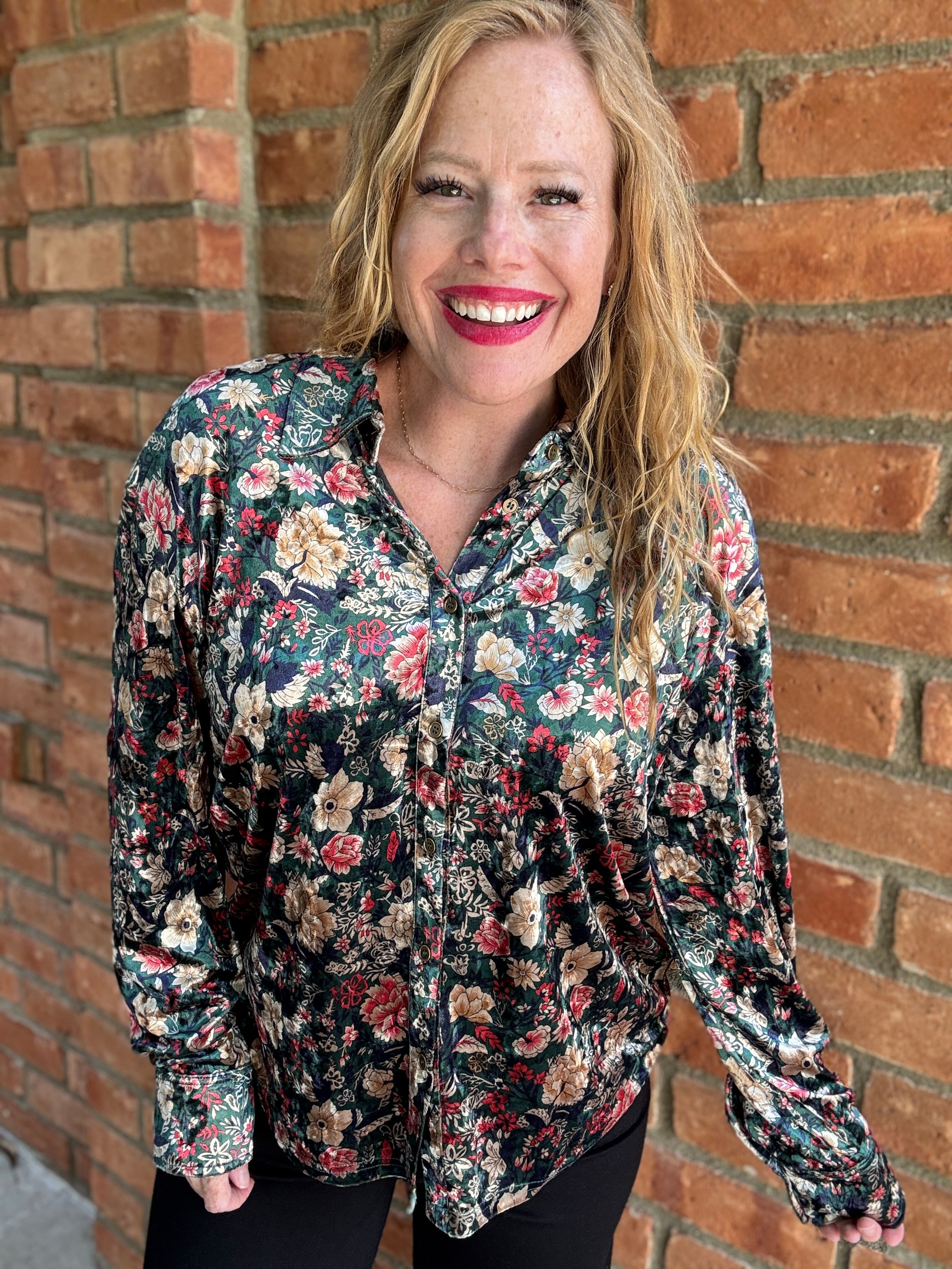 Button-Down Floral Top by Sew In Love