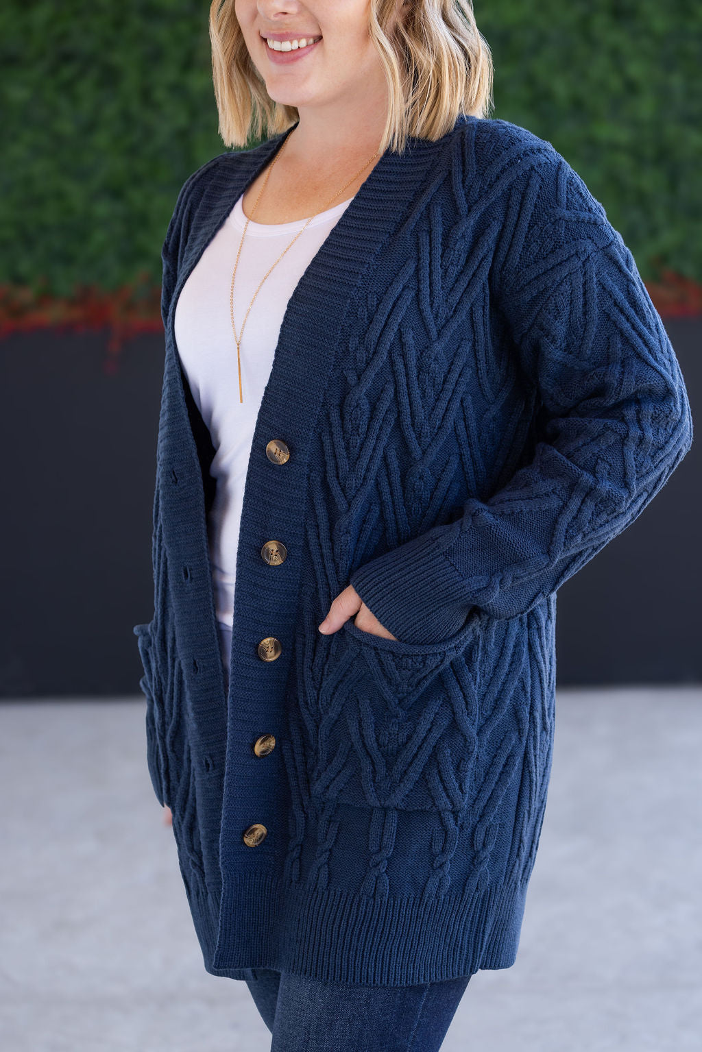 IN STOCK Brooks Button Sweater Cardigan - Navy