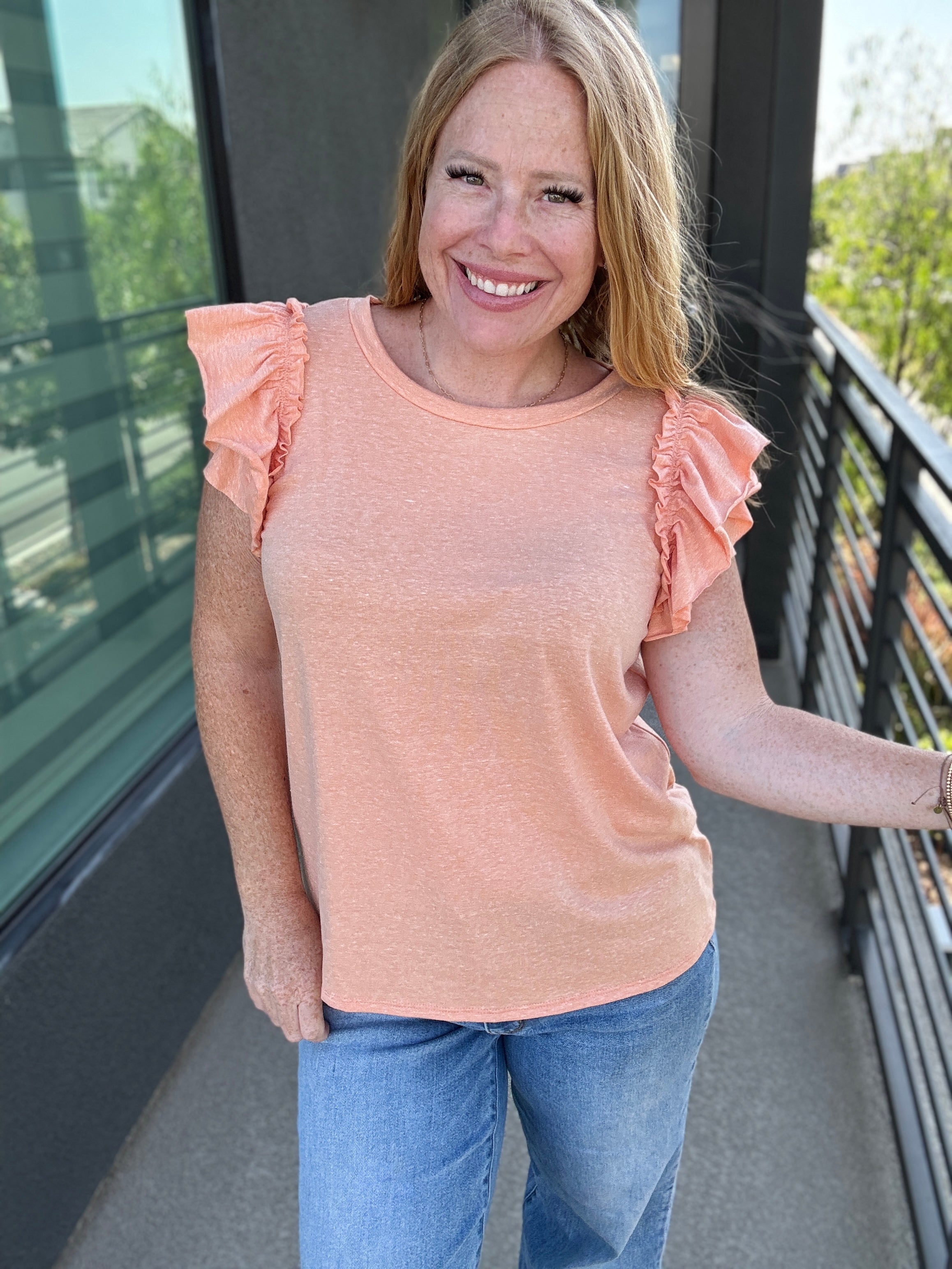 Sunkissed Double Ruffled Sleeveless Top by Sew in Love