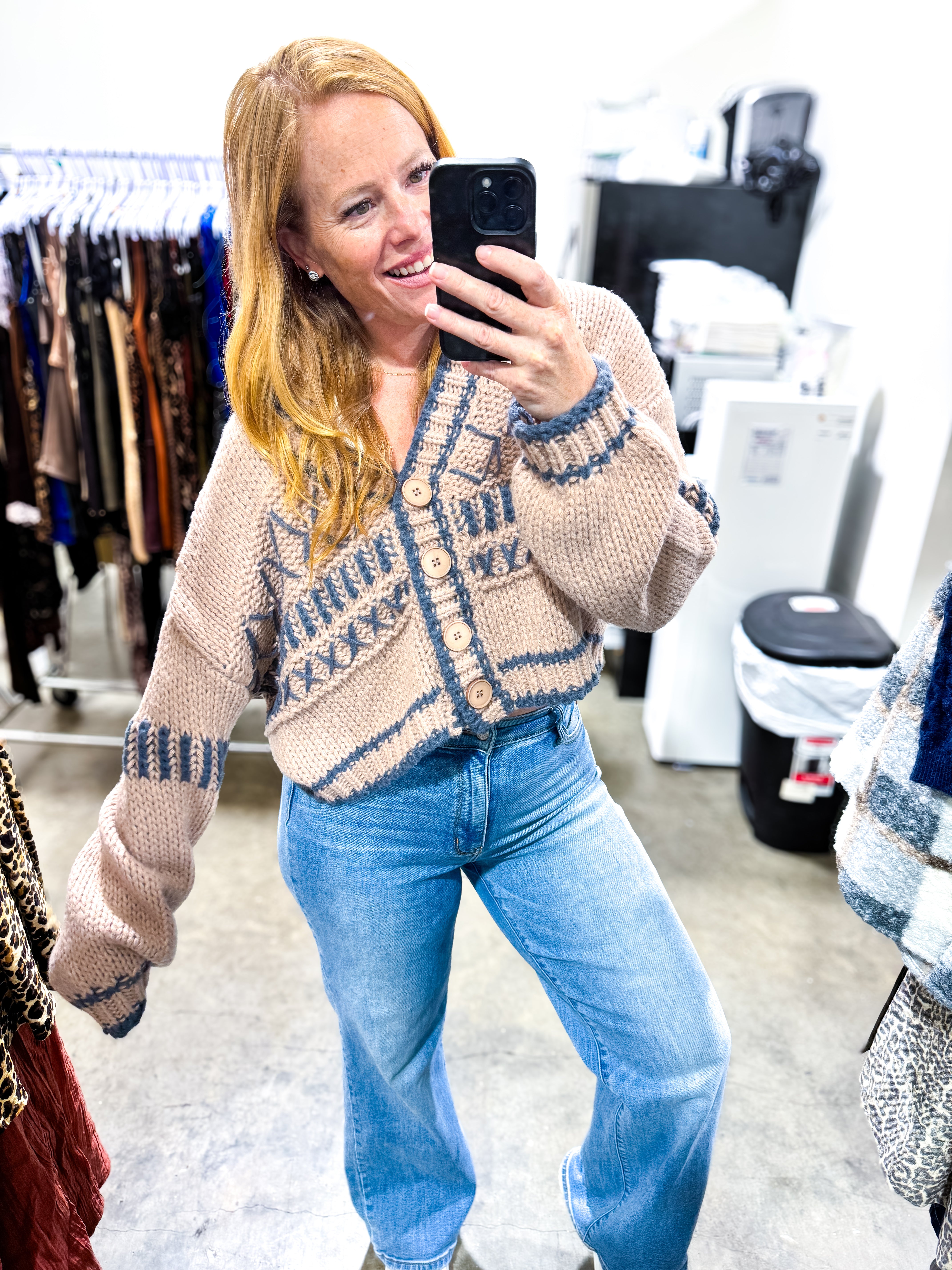 Golden Chunky Oversized Button Cardi *Pre-Order*