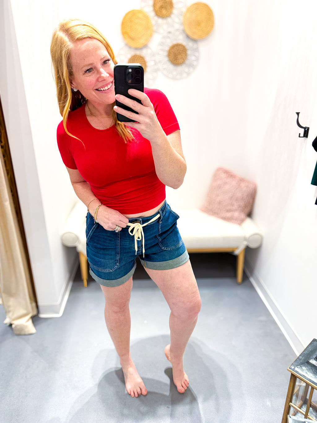 Adventure Calls Judy Blue Full Size High Rise Cuff Denim Shorts