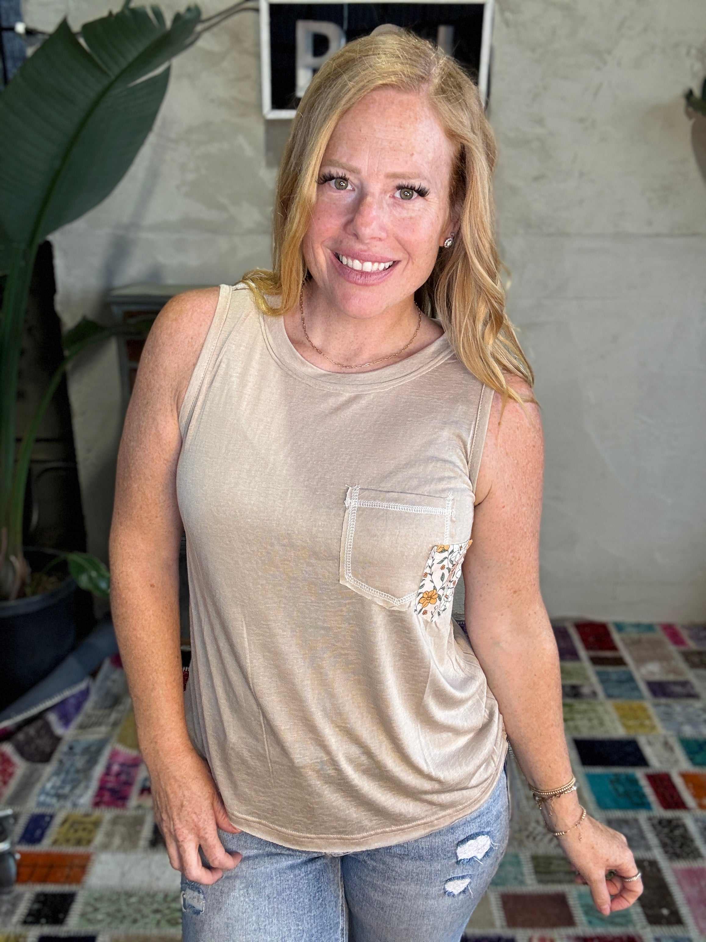 Pocket Accent Tank in 3 Colors - POL LA Live