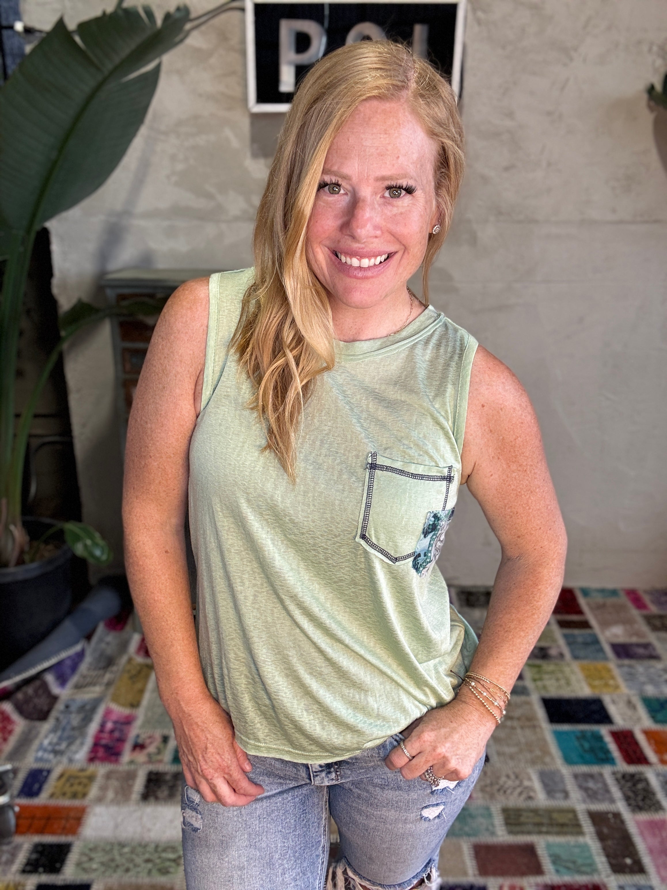 Pocket Accent Tank in 3 Colors - POL LA Live