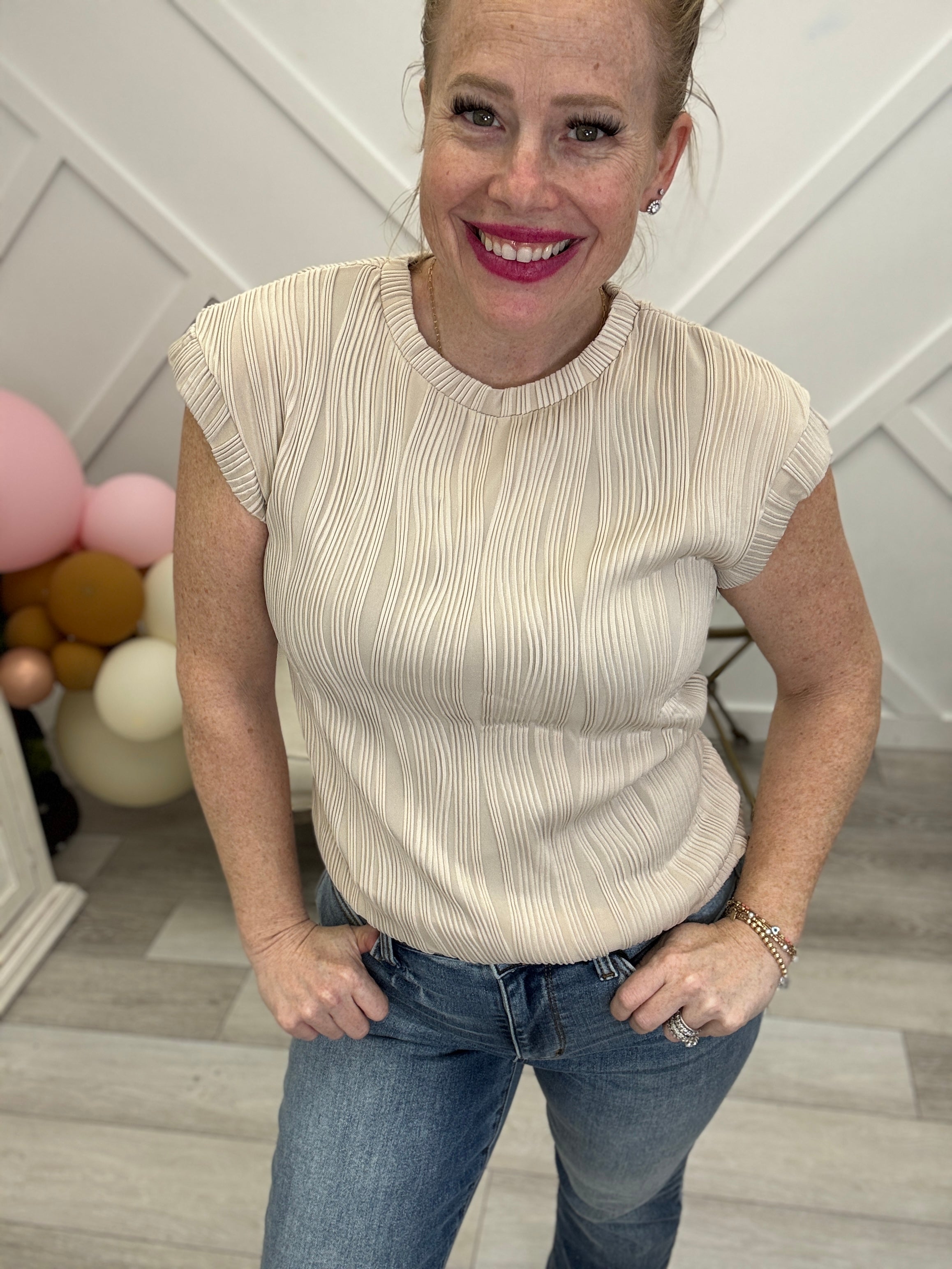 Flow With Me Embossed Top