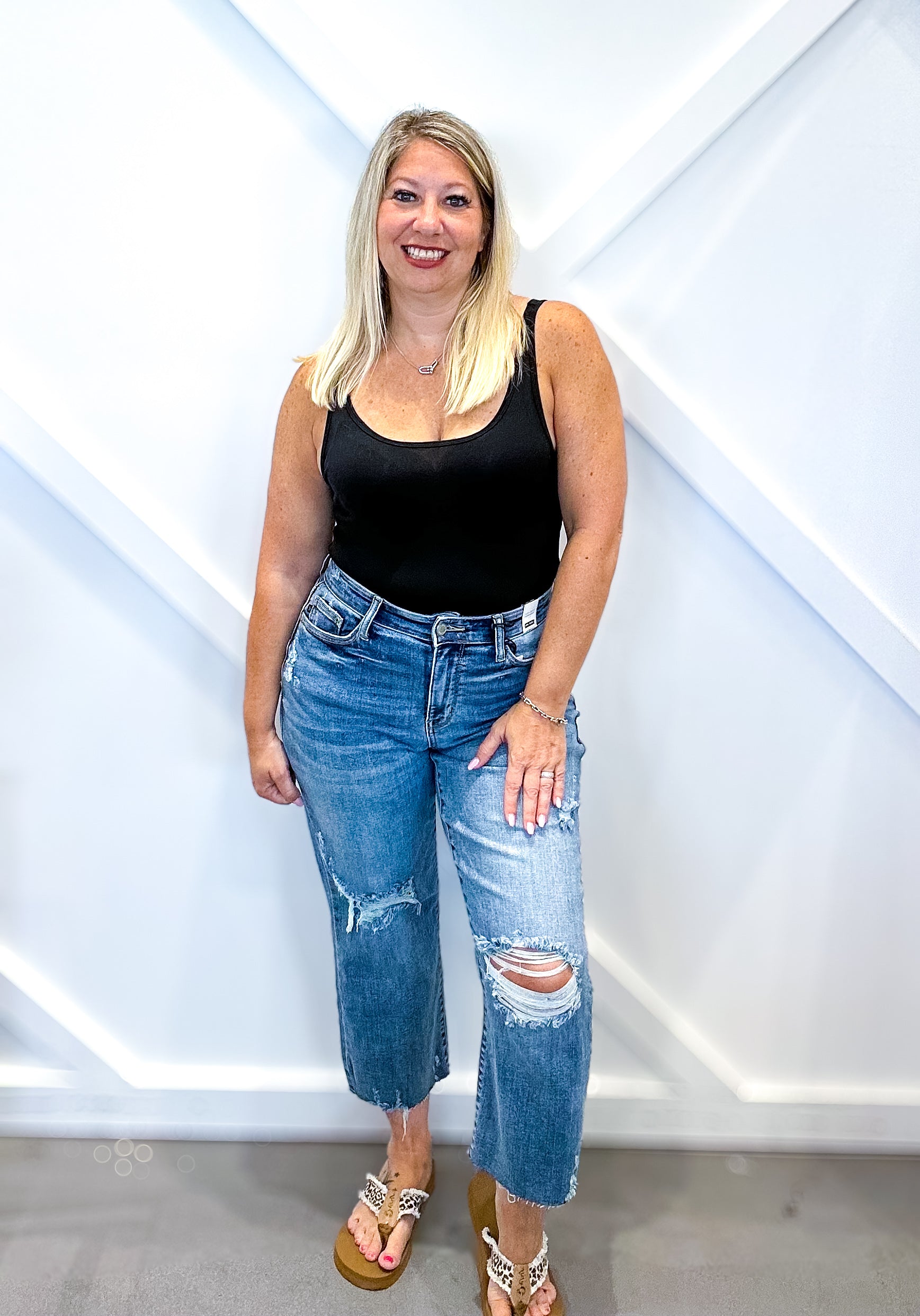 Wave of You Crop Wide Leg Jeans