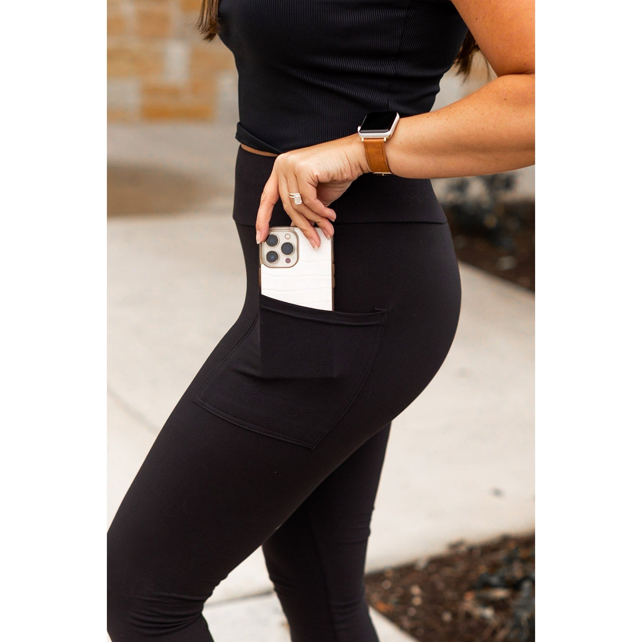 The Cassandra - Black CAPRI with POCKETS  - Luxe Leggings by Julia Rose®