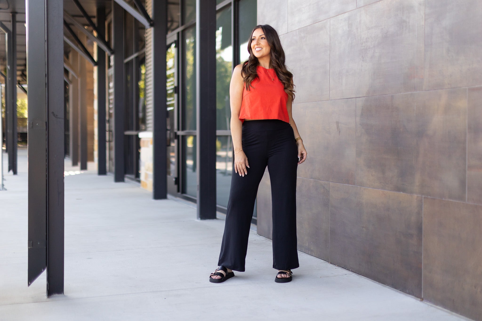 The Brooke - Black Wide Leg Full-Length with Pockets - Luxe Leggings by Julia Rose®