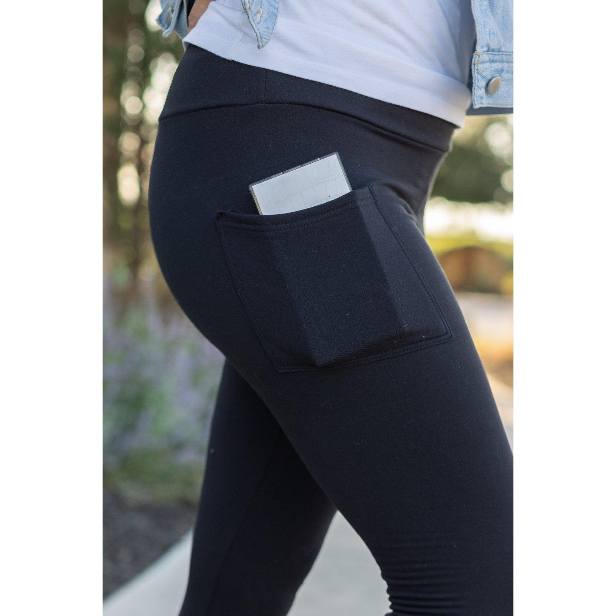 BLACK FULL-LENGTH Leggings with POCKET - Luxe Leggings by Julia Rose®