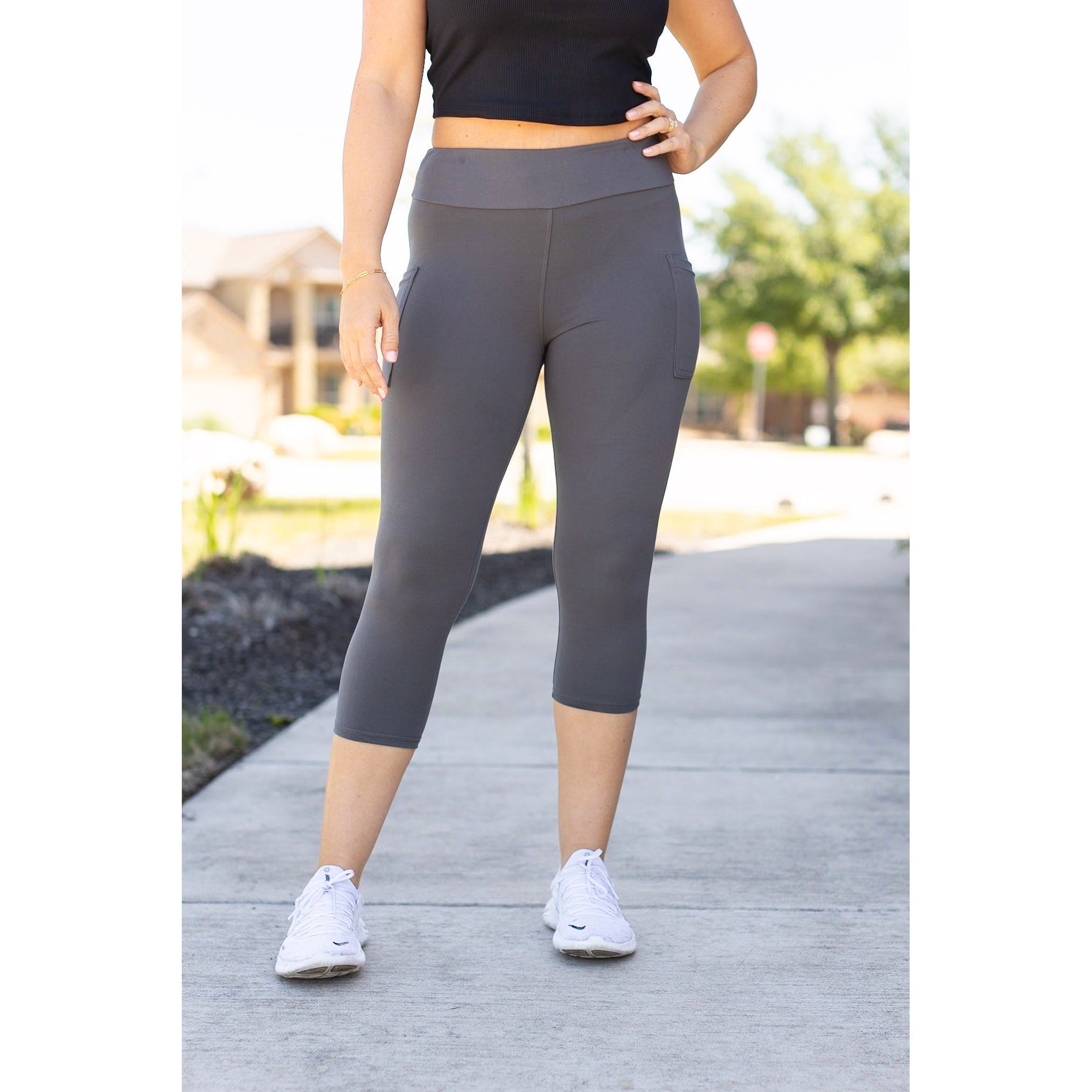 Charcoal CAPRI with POCKETS  - Luxe Leggings by Julia Rose®