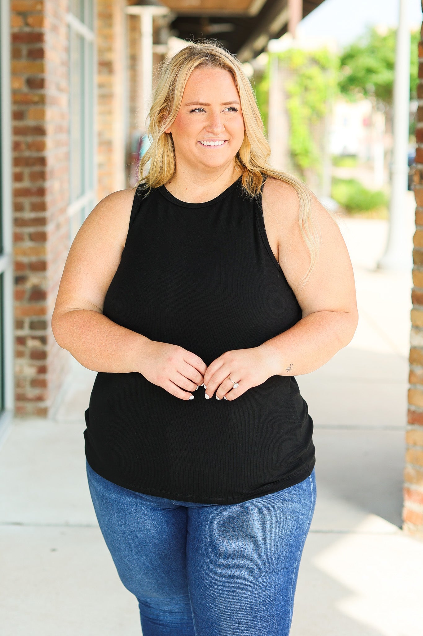 IN STOCK Tara Ribbed Tank - Black