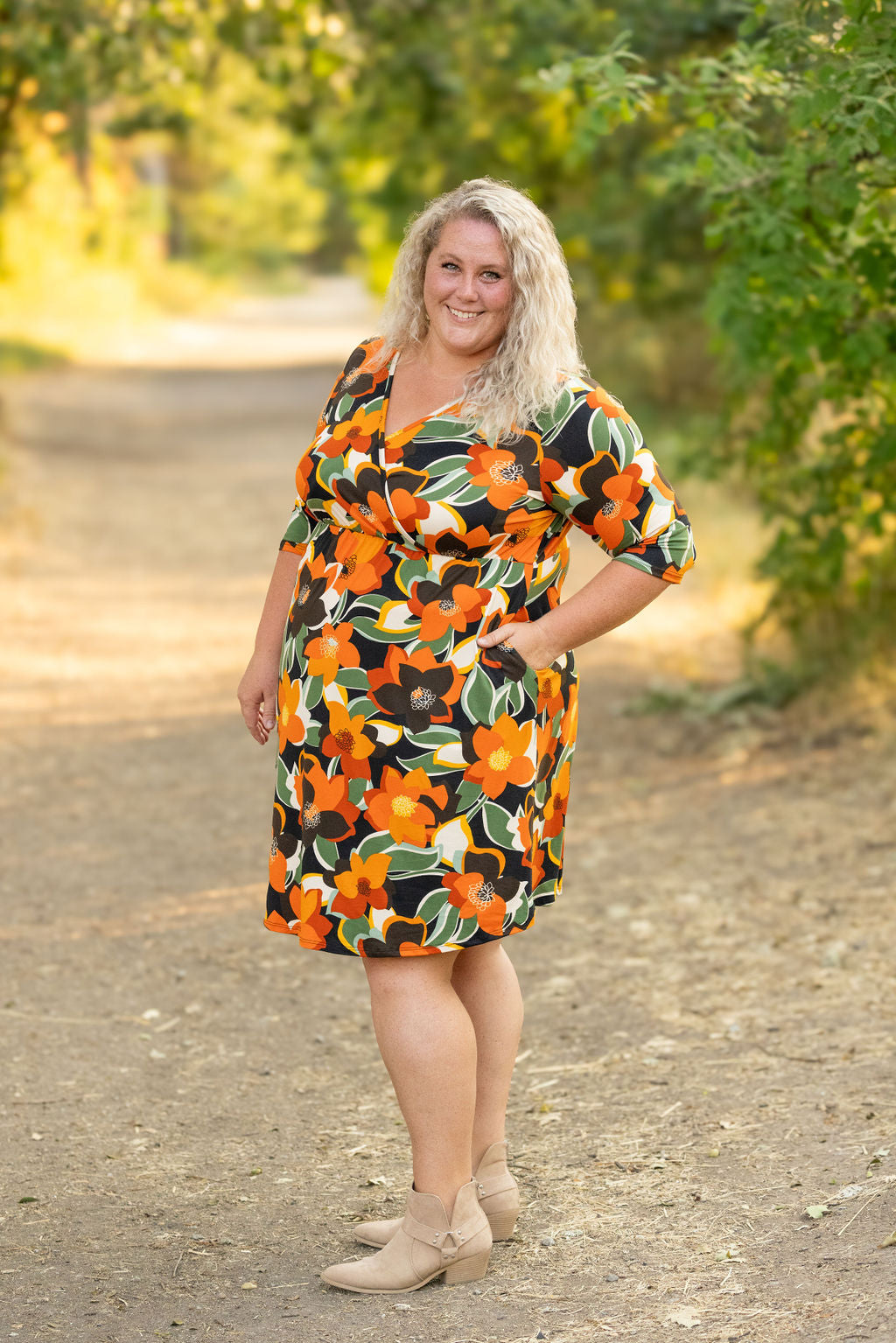 IN STOCK Taylor Dress - Bold Olive Floral FINAL SALE