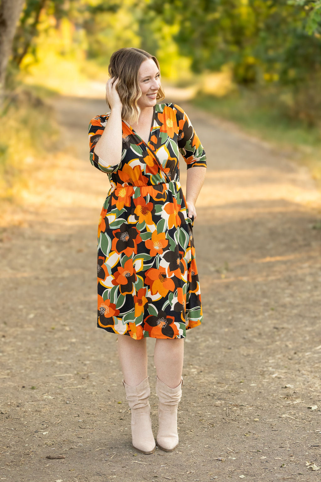 IN STOCK Taylor Dress - Bold Olive Floral FINAL SALE