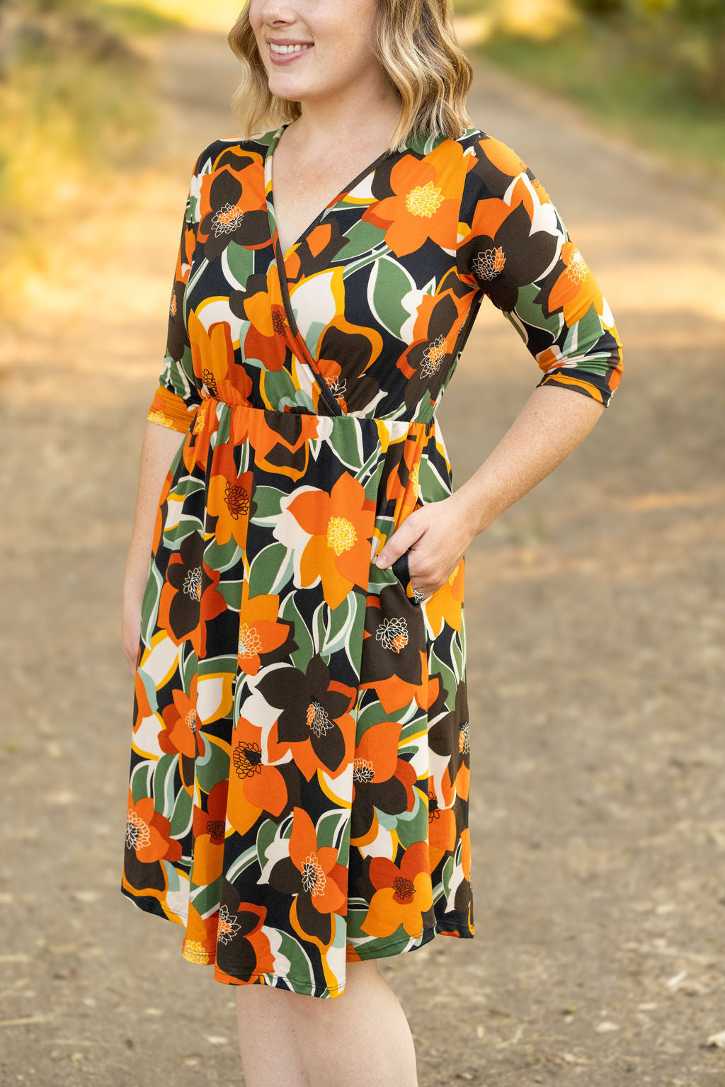 IN STOCK Taylor Dress - Bold Olive Floral FINAL SALE