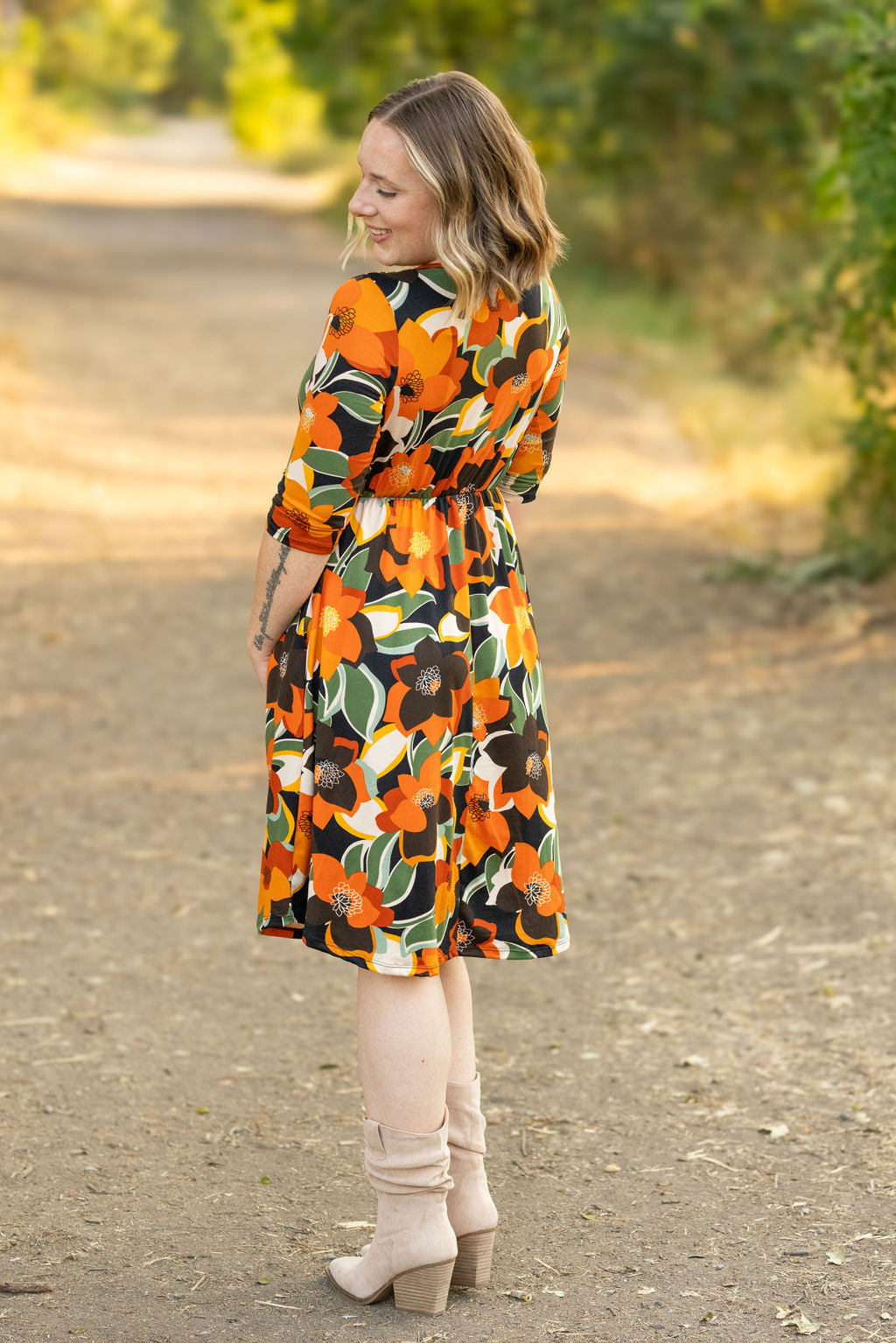 IN STOCK Taylor Dress - Bold Olive Floral FINAL SALE