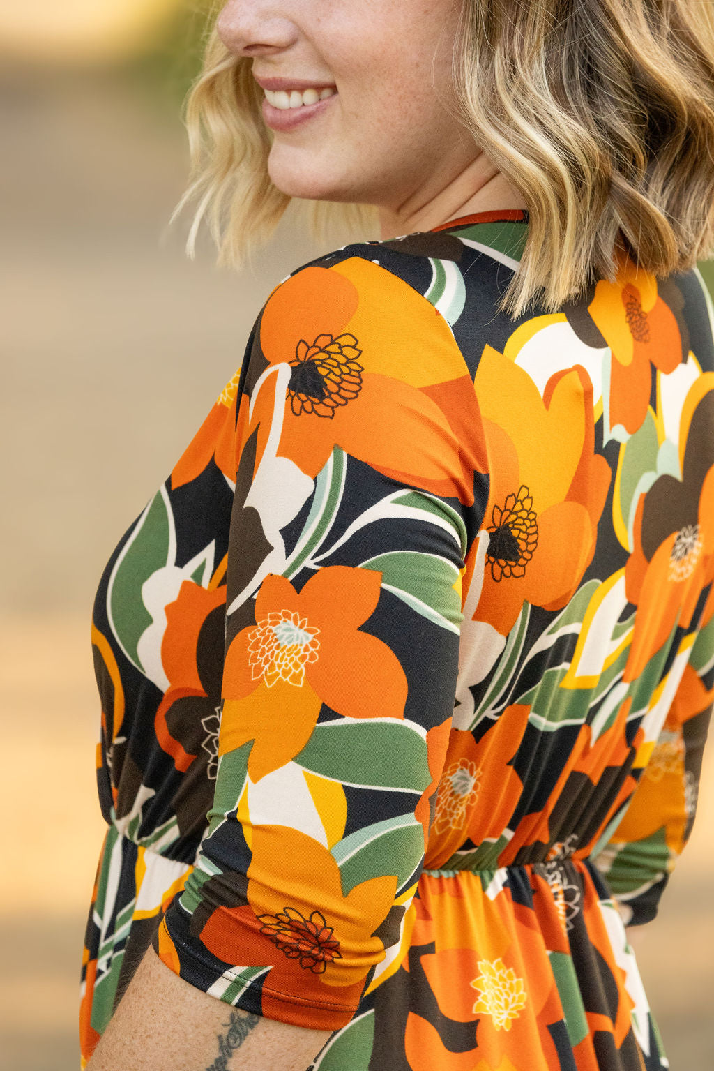 IN STOCK Taylor Dress - Bold Olive Floral FINAL SALE