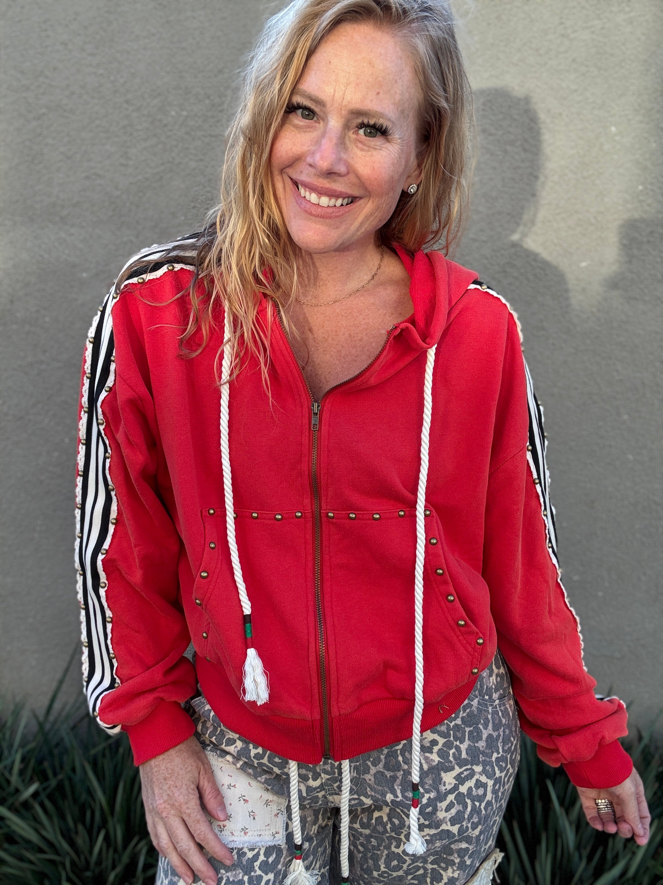 Red Long Sleeve Hoodie by POL