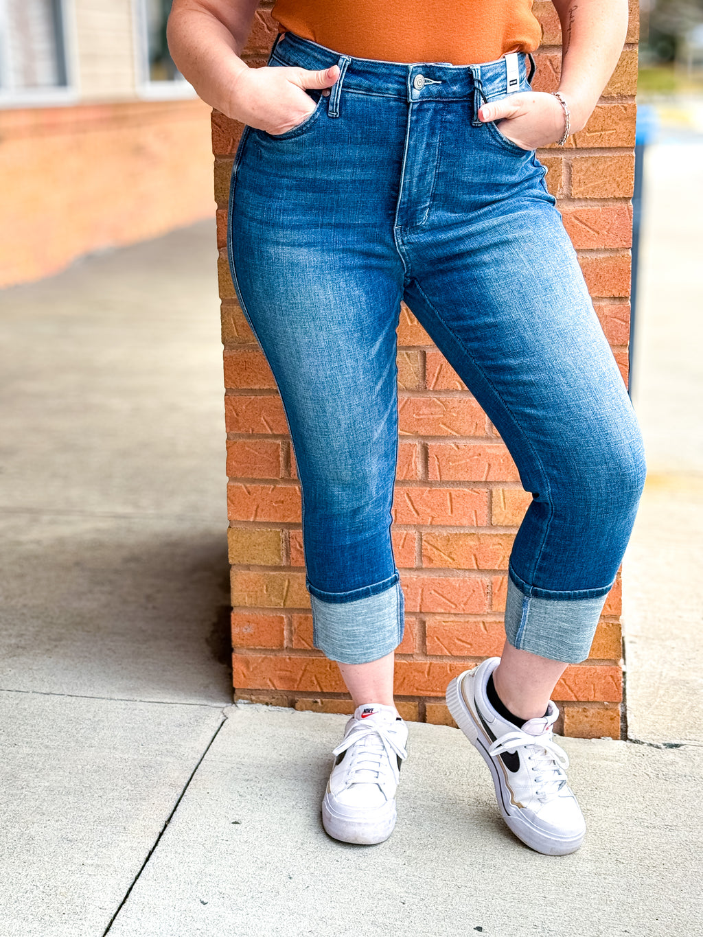 Sunbeam Judy Blue Full Size Skinny Cuff Capris Jeans