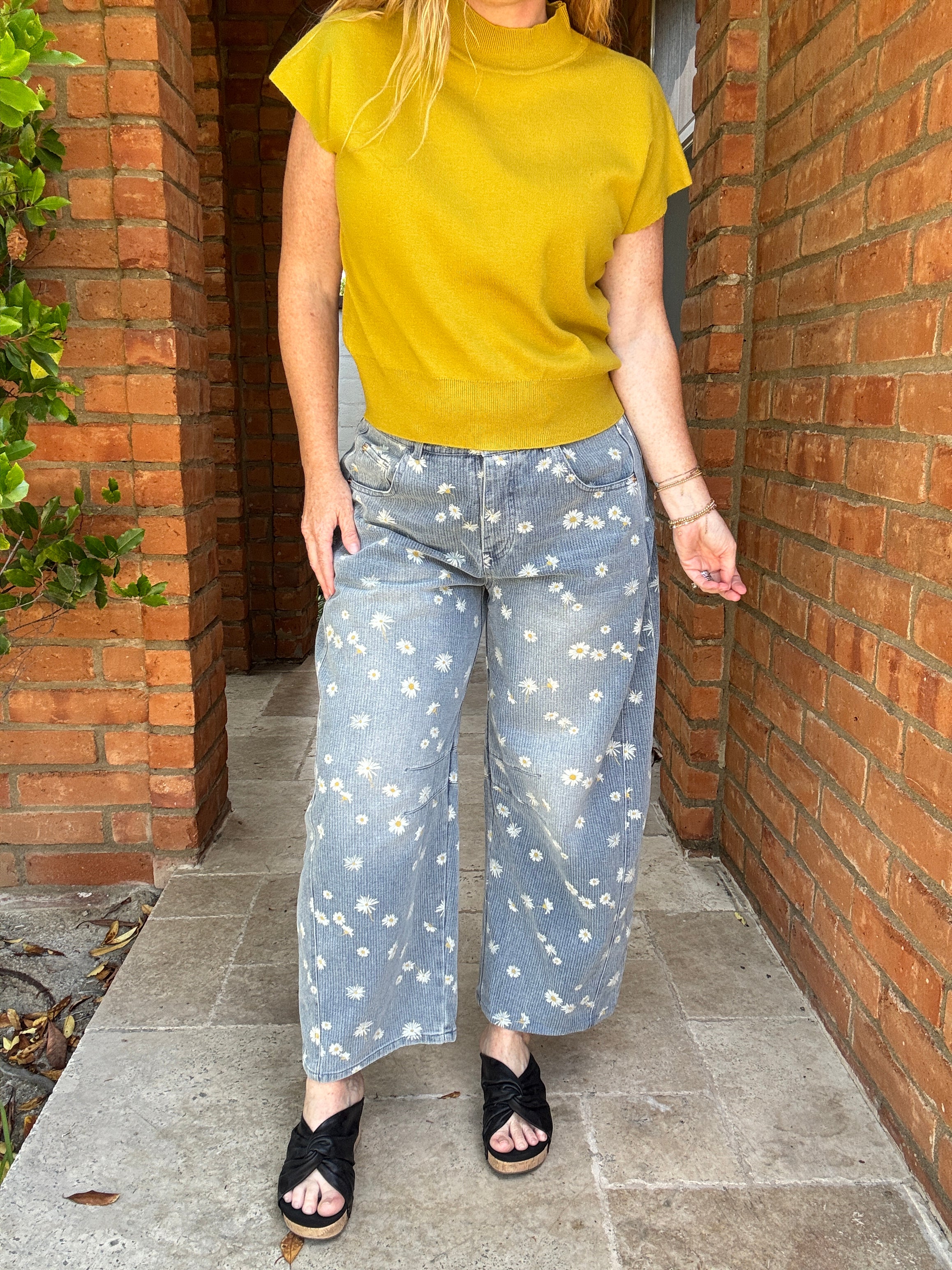 Wide Leg Floral Jeans by Sew In Love