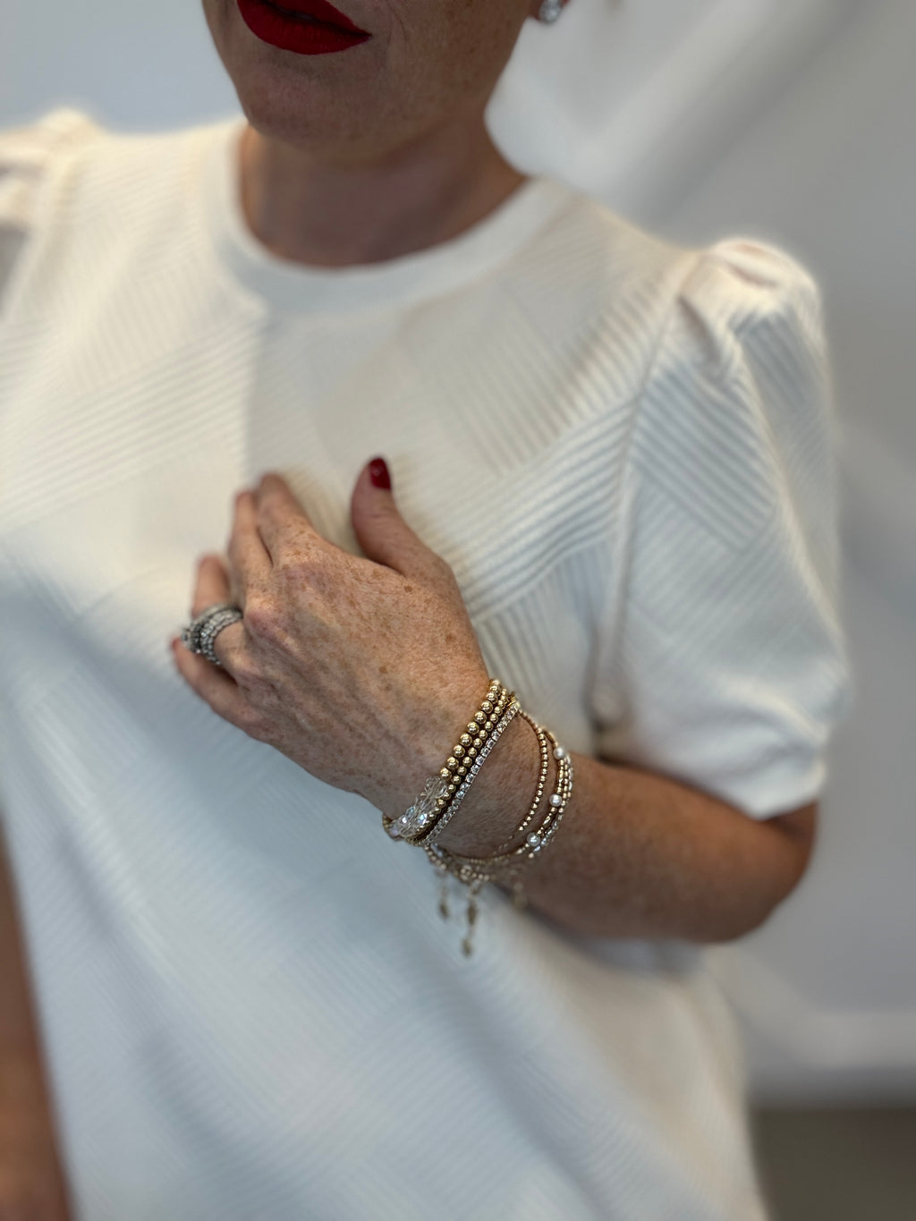 Across Town Puff Sleeve Quilted Dress