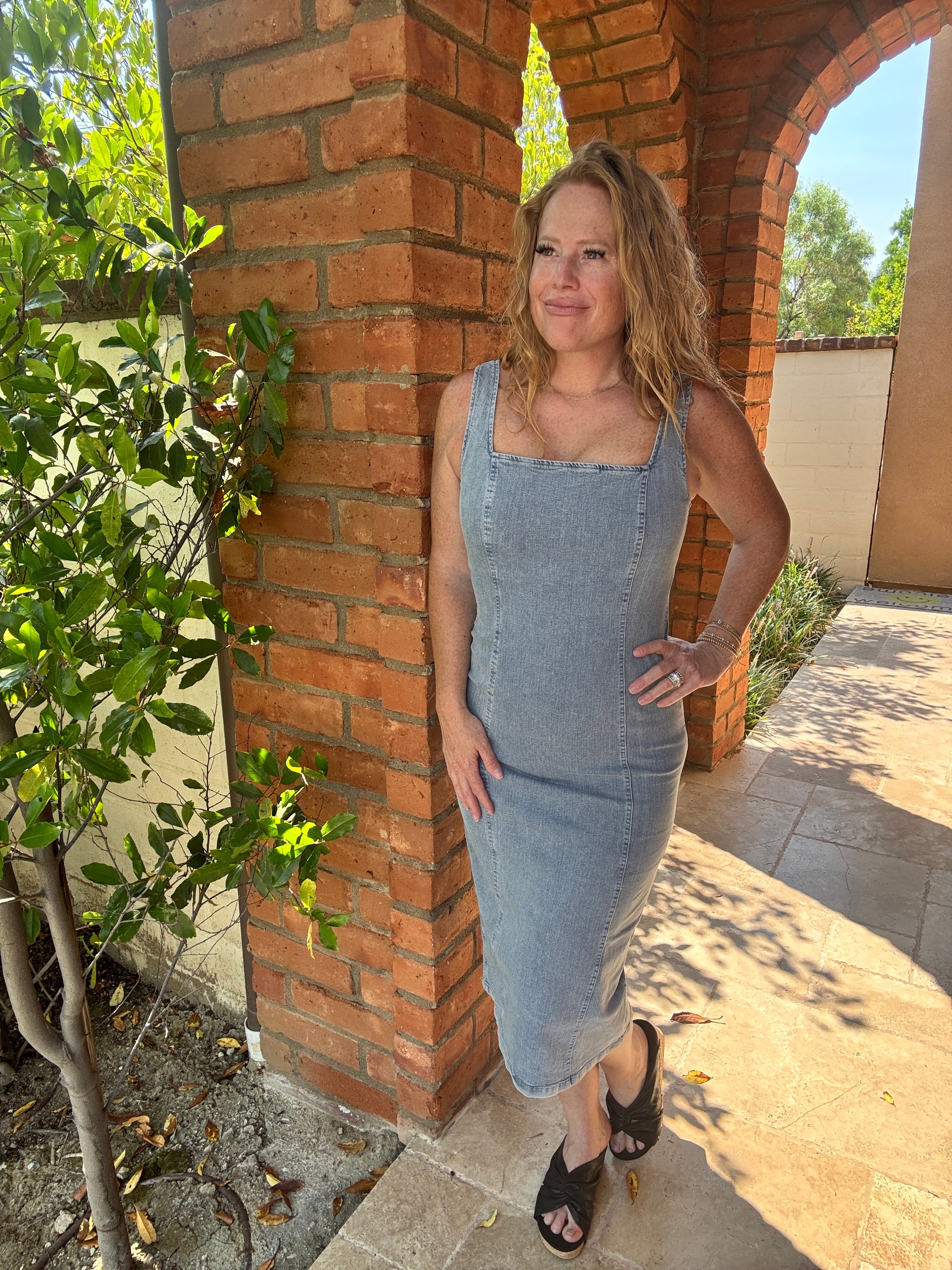Meet Me Halfway Denim Dress by White Birch