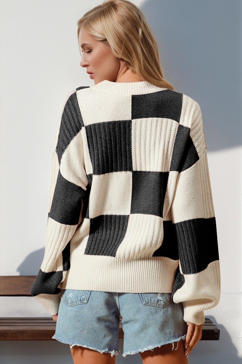 We Should Go Checkered Dropped Shoulder Cardigan in 2 Colors