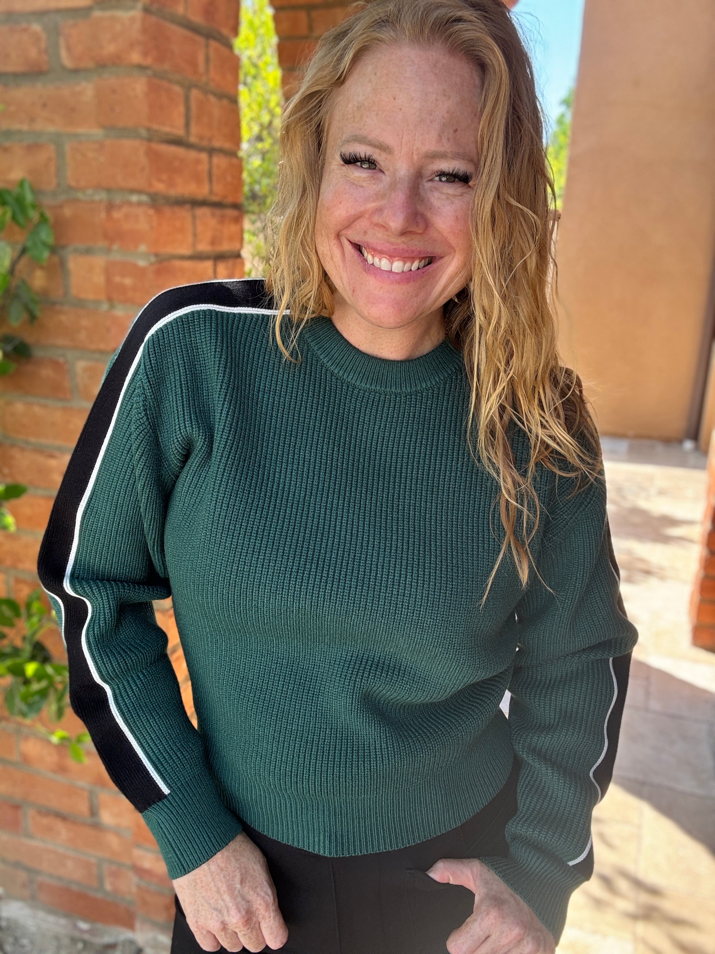 Round Neck Solid Knit Sweater by White Birch