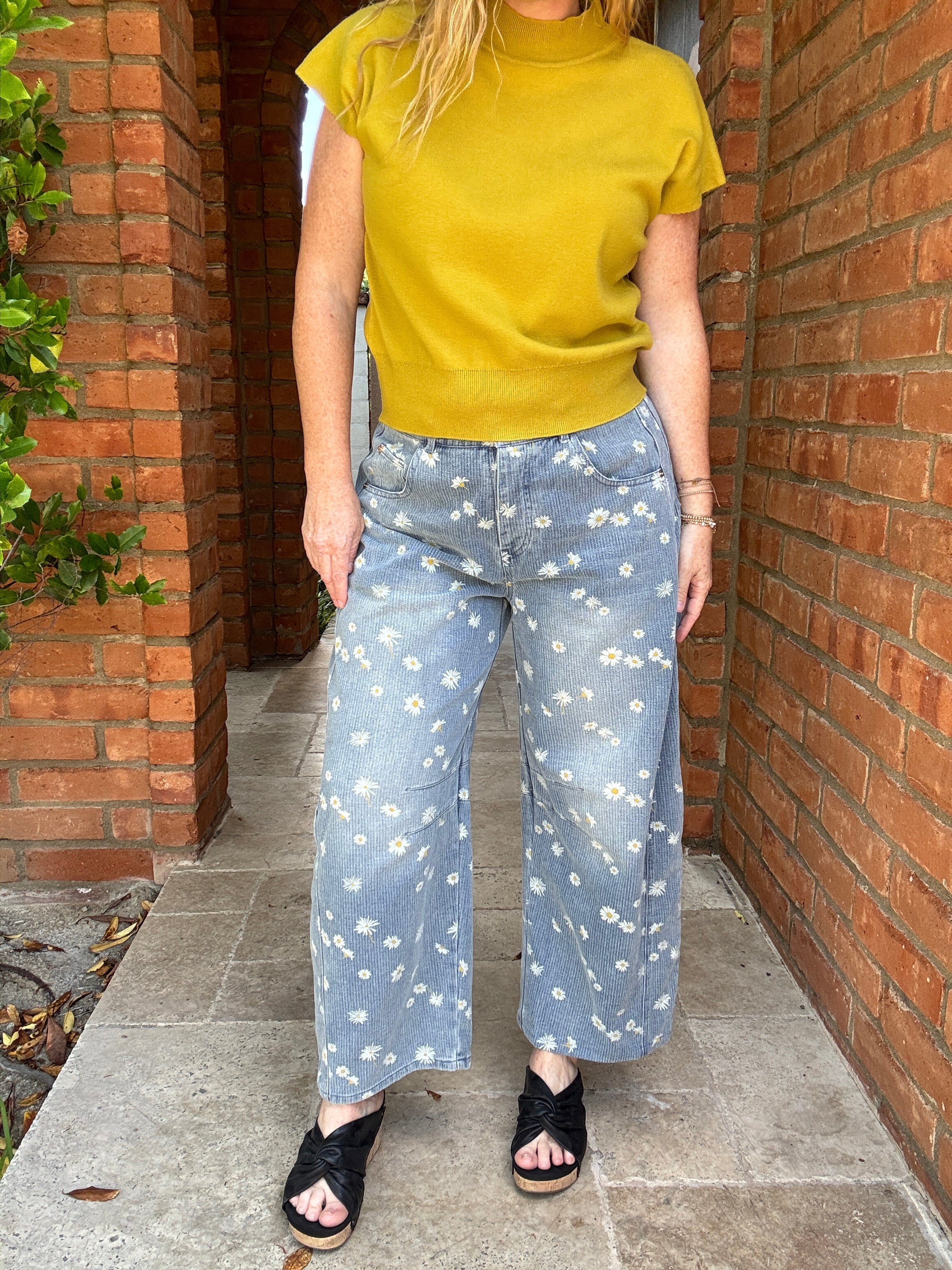 Wide Leg Floral Jeans by Sew In Love