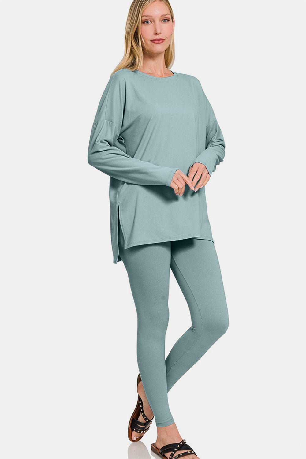 Girl on the Go Brushed Microfiber Top and Leggings Lounge Set
