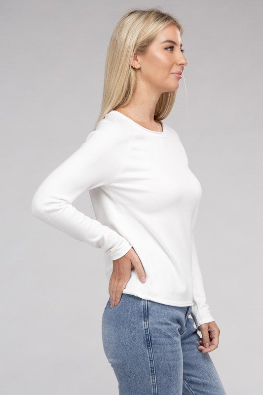 Viscose Round Neck Basic Sweater