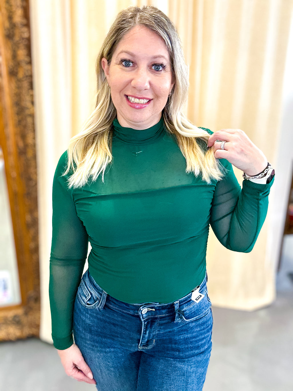 Calm & Collected Mock Neck Long Sleeve Top