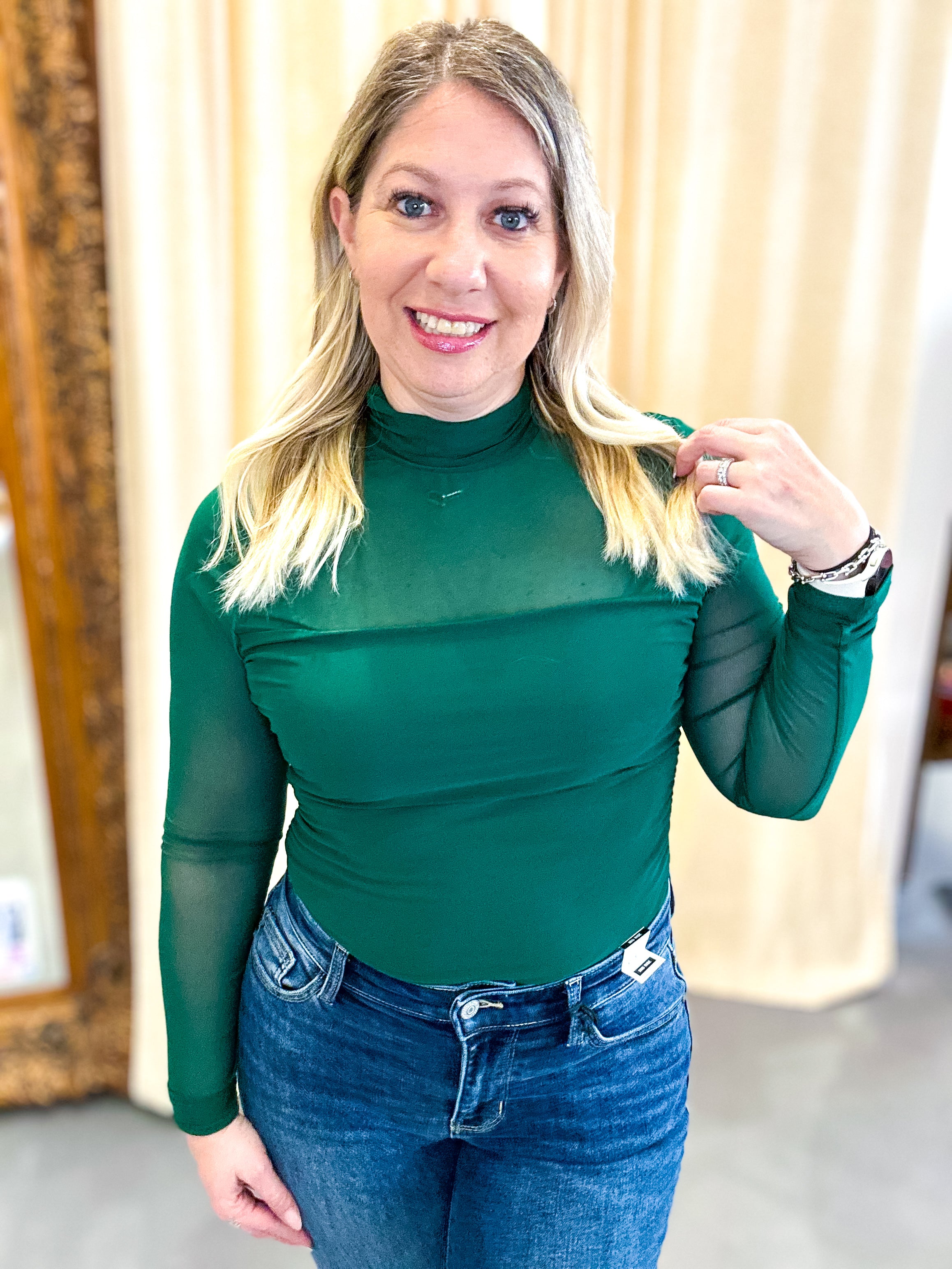 Calm & Collected Mock Neck Long Sleeve Top