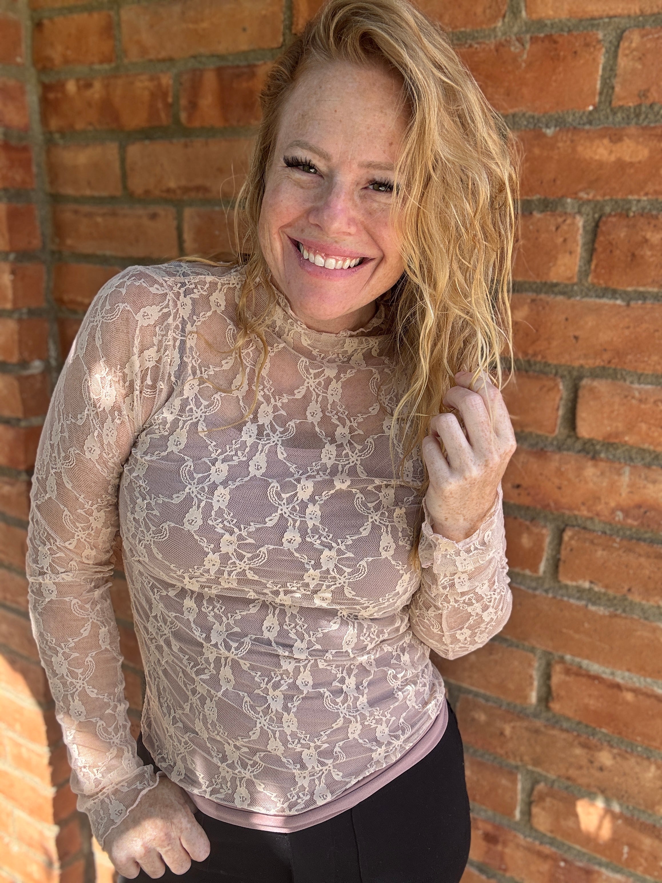 Long SLeeve Floral Lace Top by Sew In Love