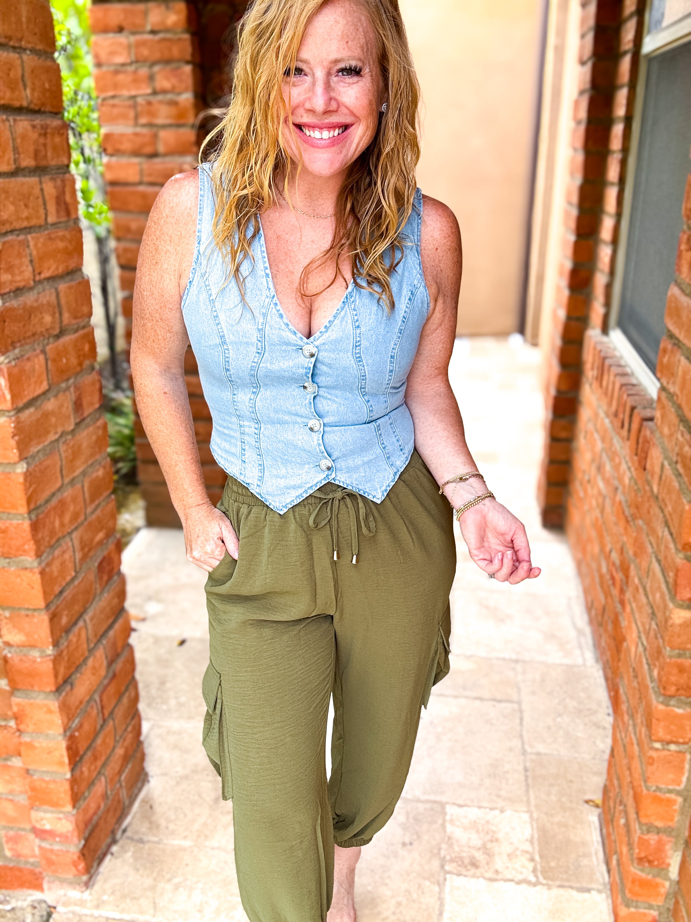 Button Down Vest by White Birch