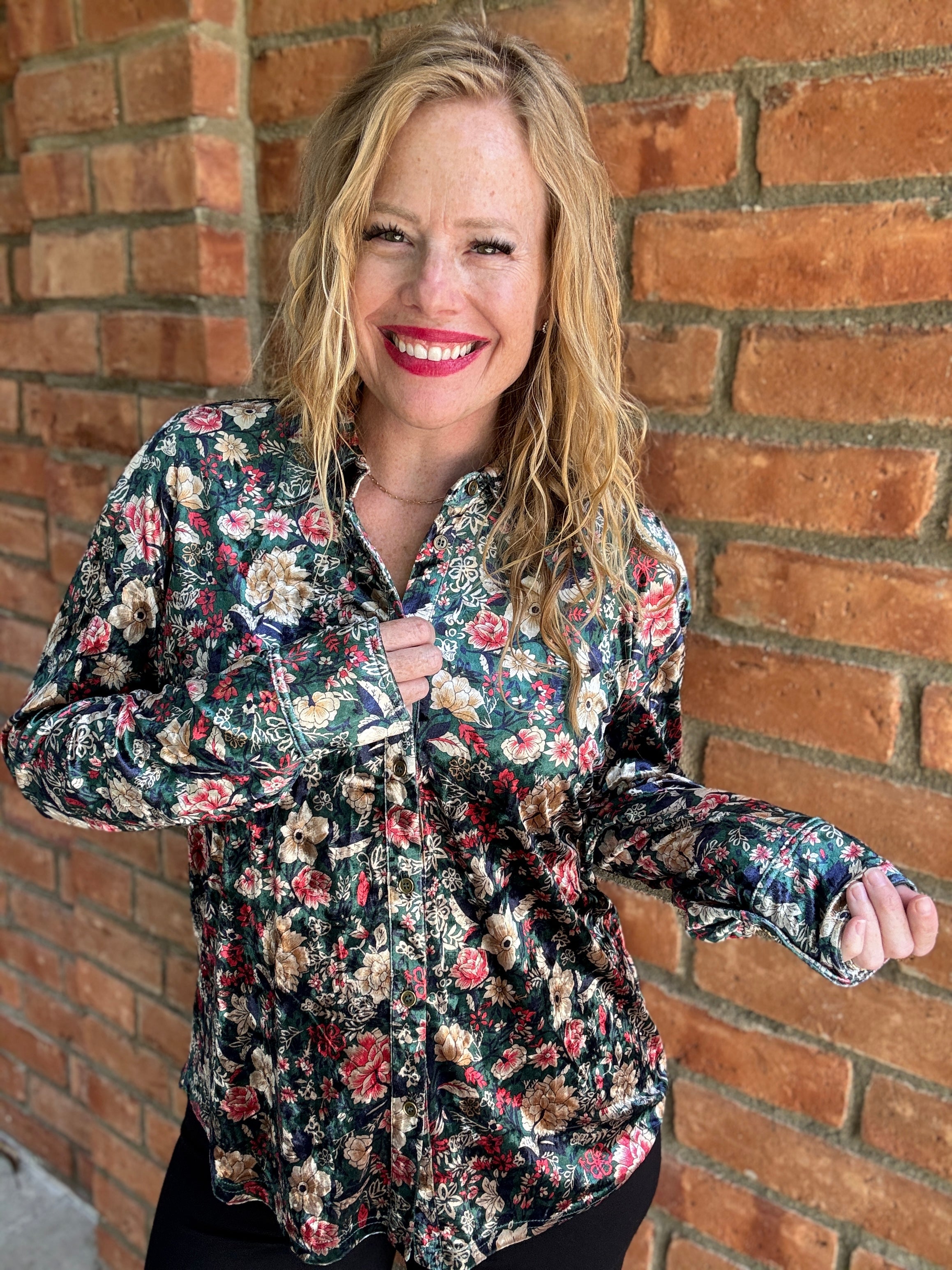 Button-Down Floral Top by Sew In Love