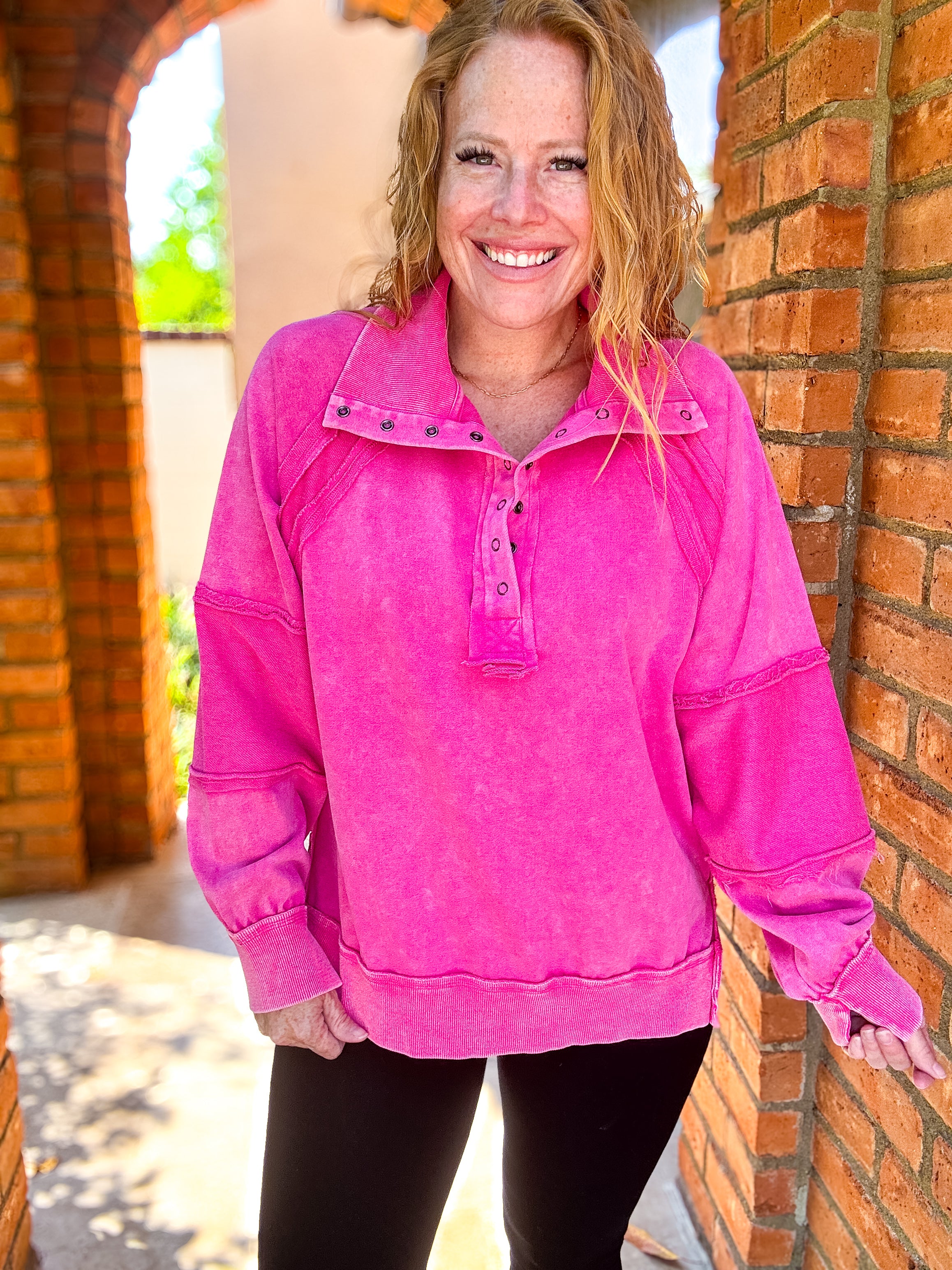 Glowing Snap Button Crewneck by White Birch