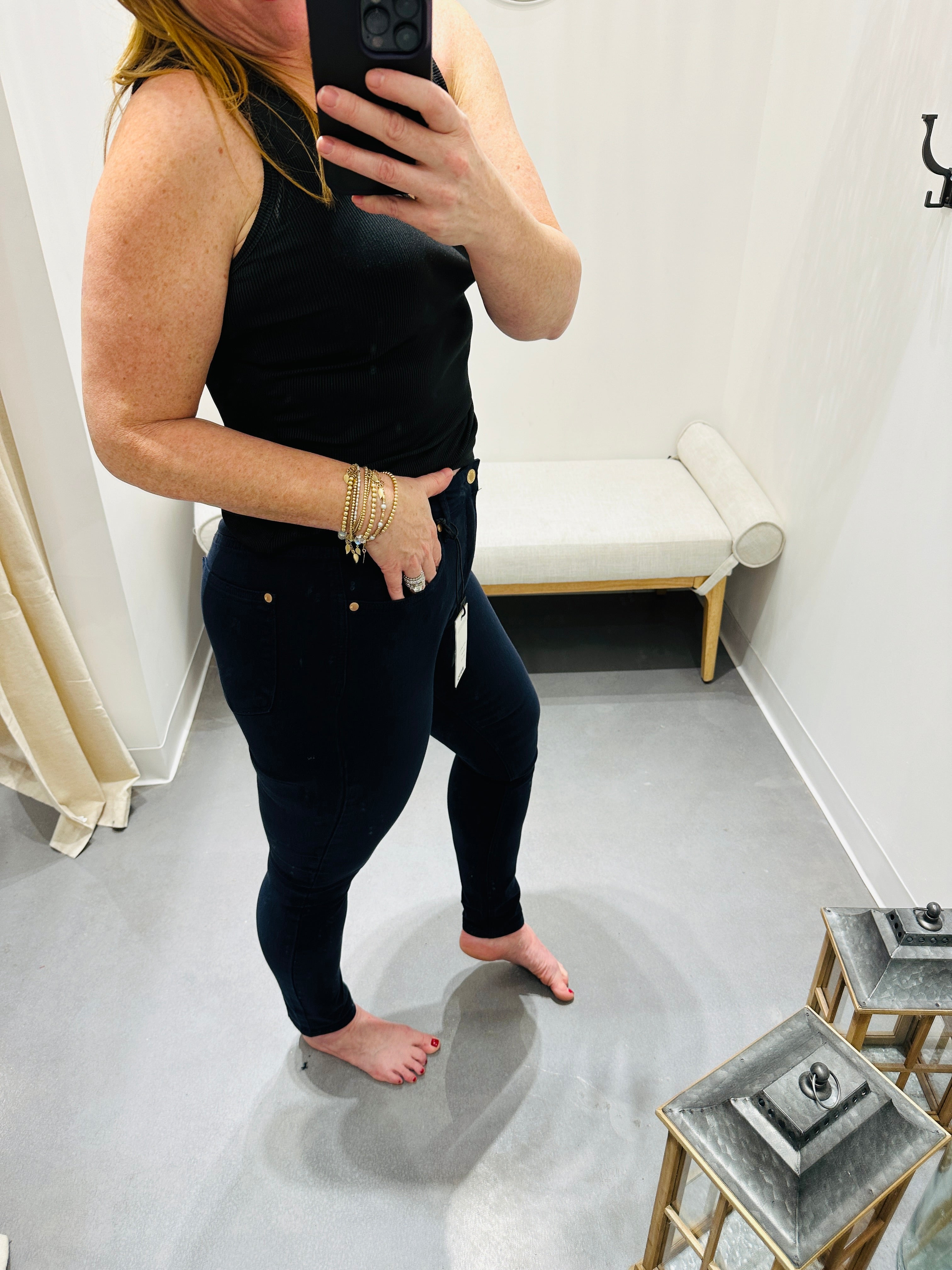 Navy Tummy Control Skinny Jeans