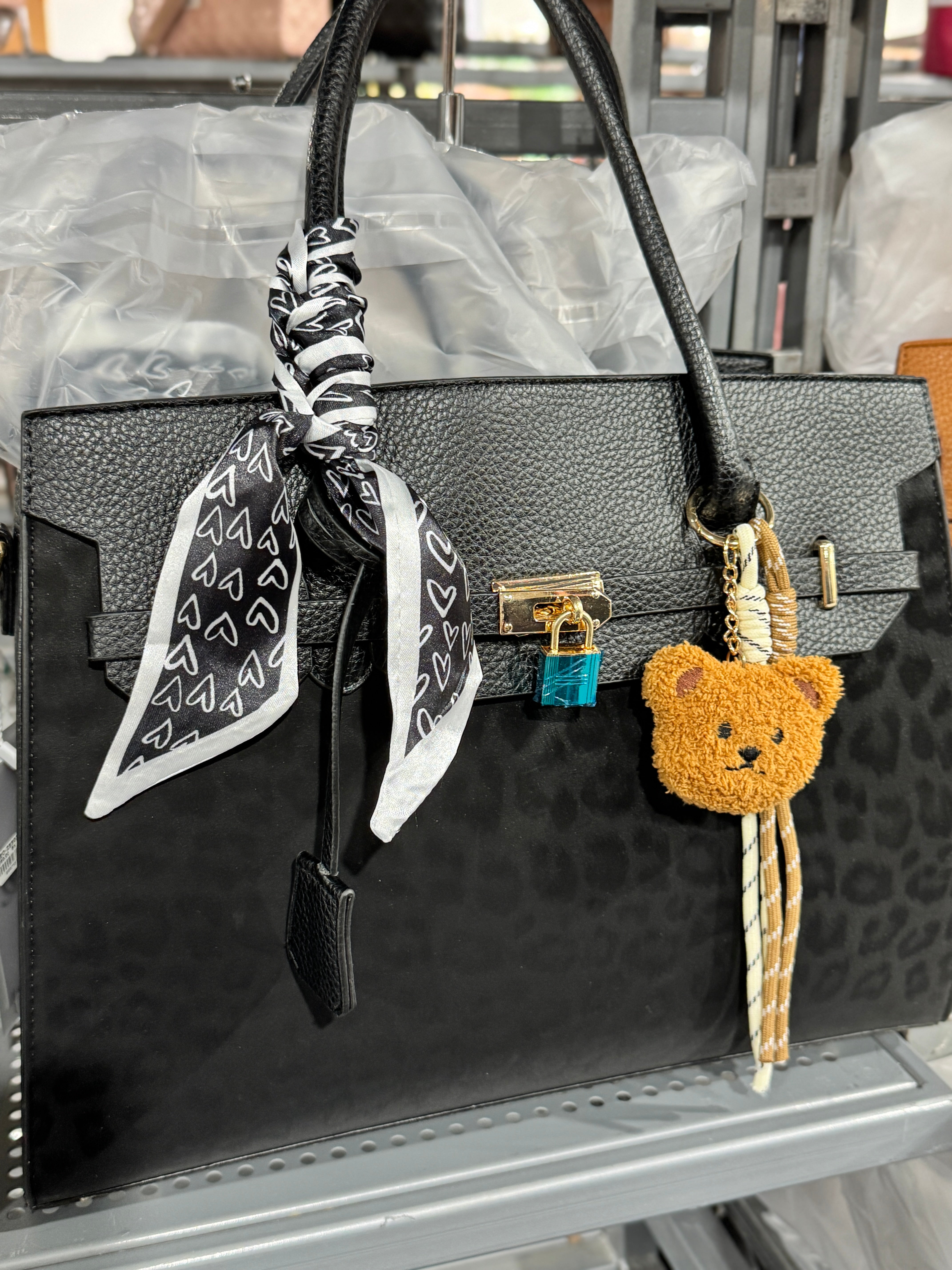3In1 Leopard Tote Bag W/Matching Bag And Wallet Set