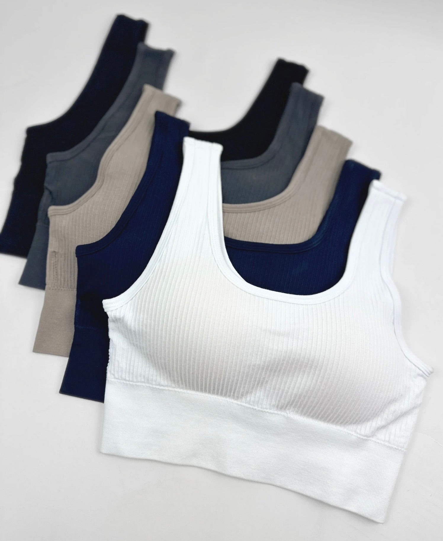 Elietian Ribbed Seamless Padded Bra