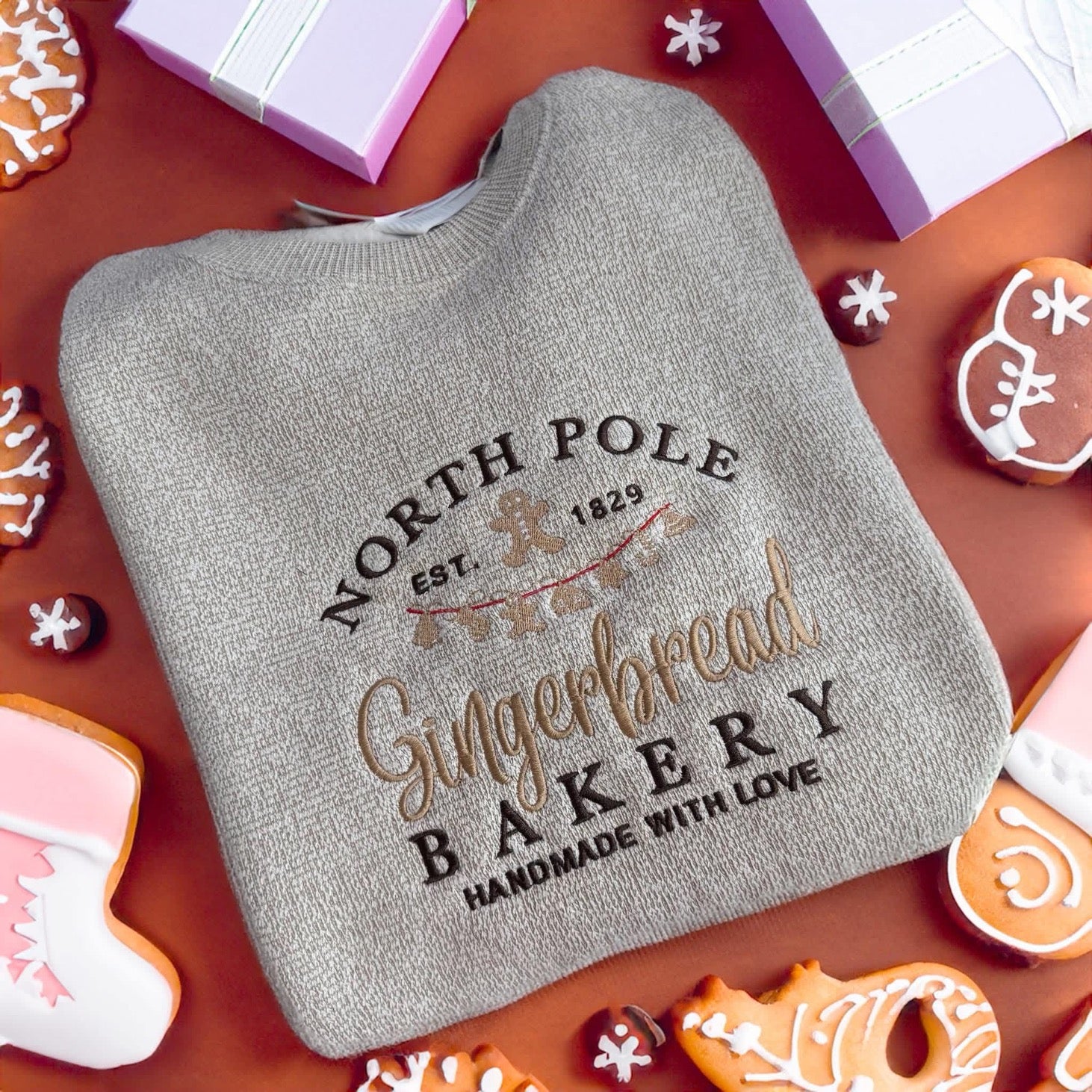 North Pole Bakery Embroidered Crewneck